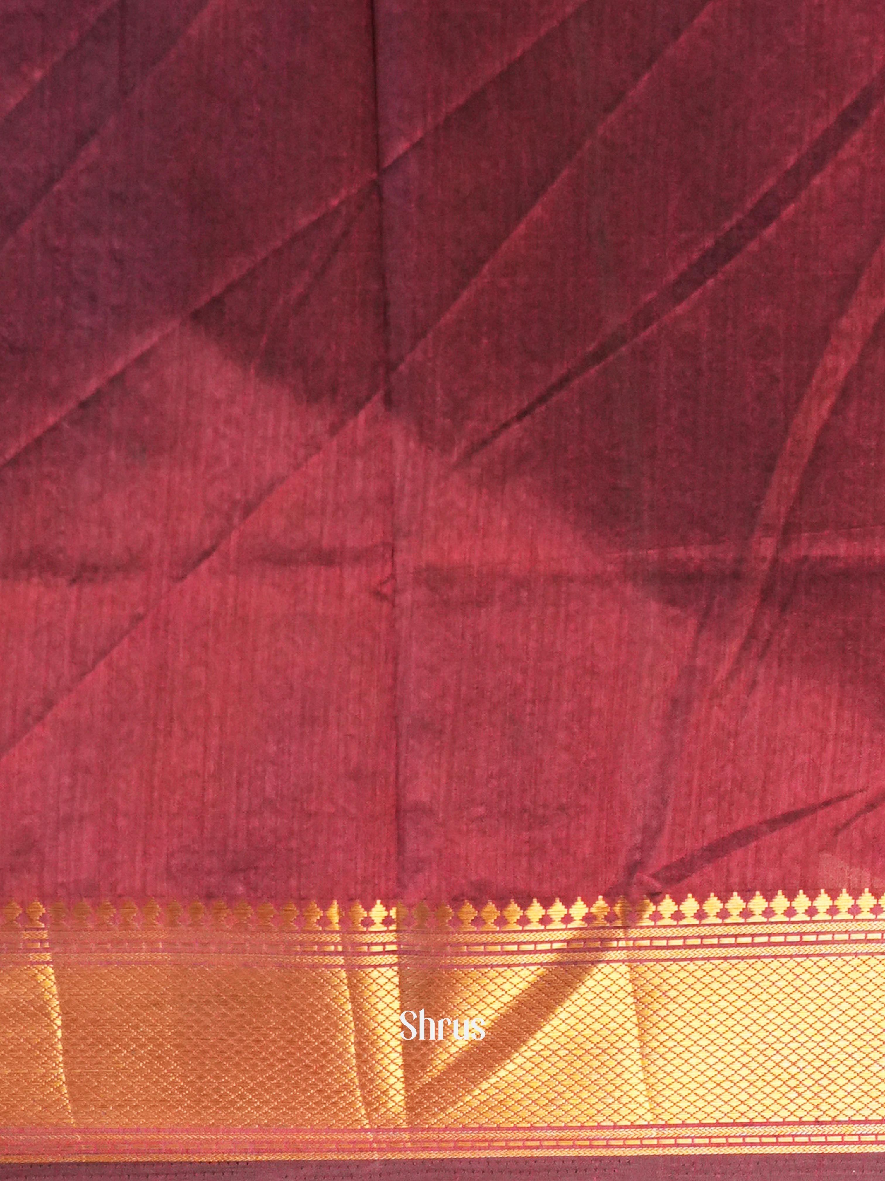Black & Maroon - Semi Patola Saree - Shop on Shrus.com