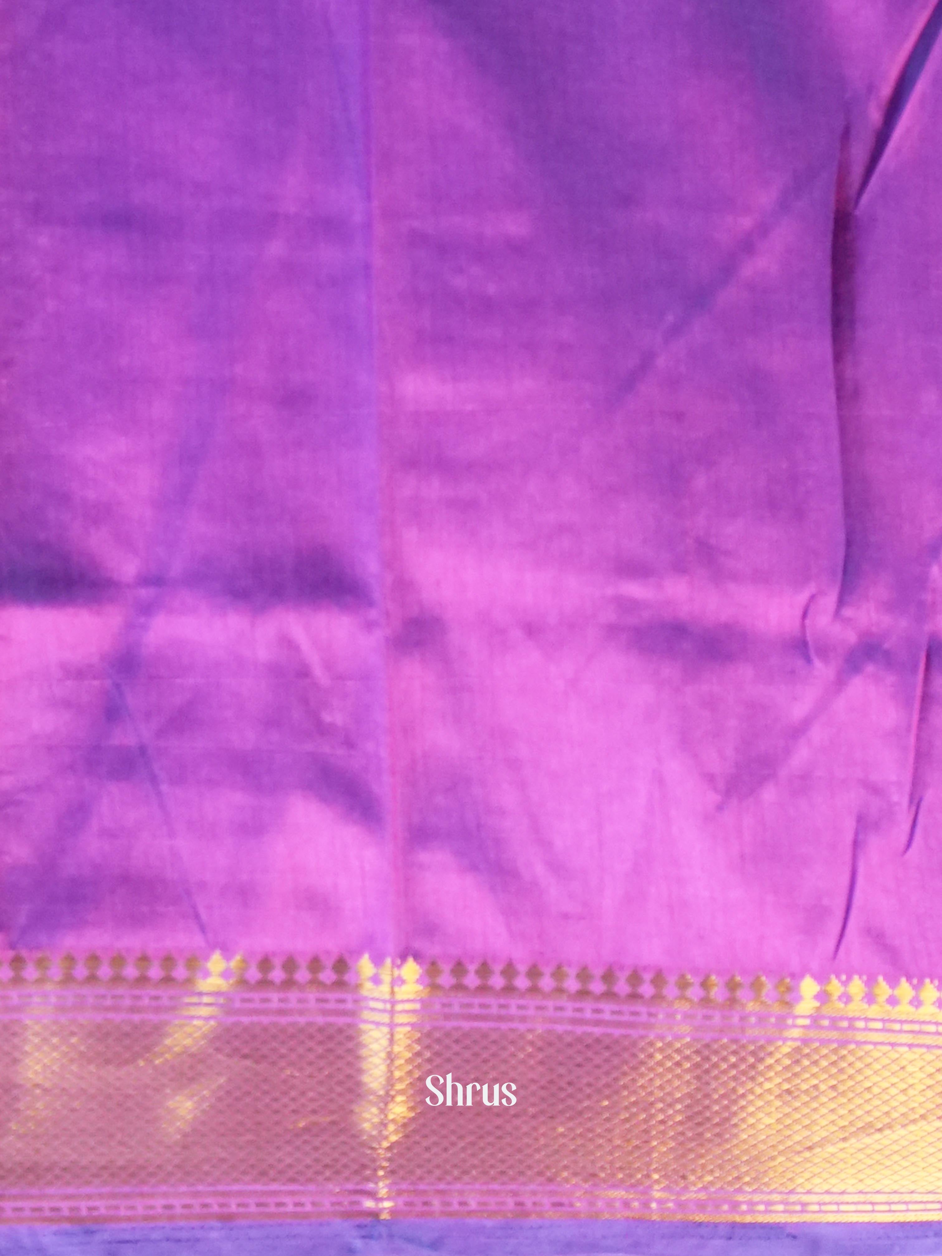 Blue & Purple - Semi Patola Saree - Shop on Shrus.com