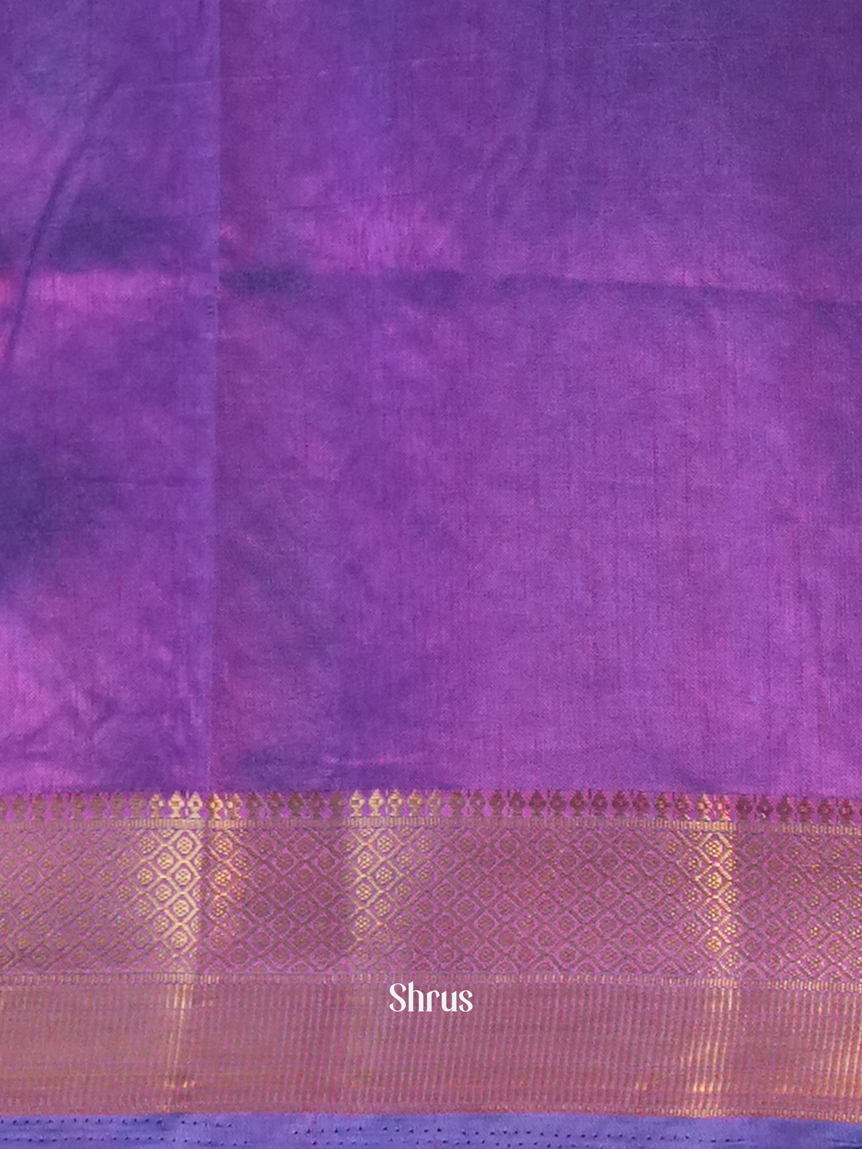 Blue & Purple- Semi Patola Saree - Shop on Shrus.com