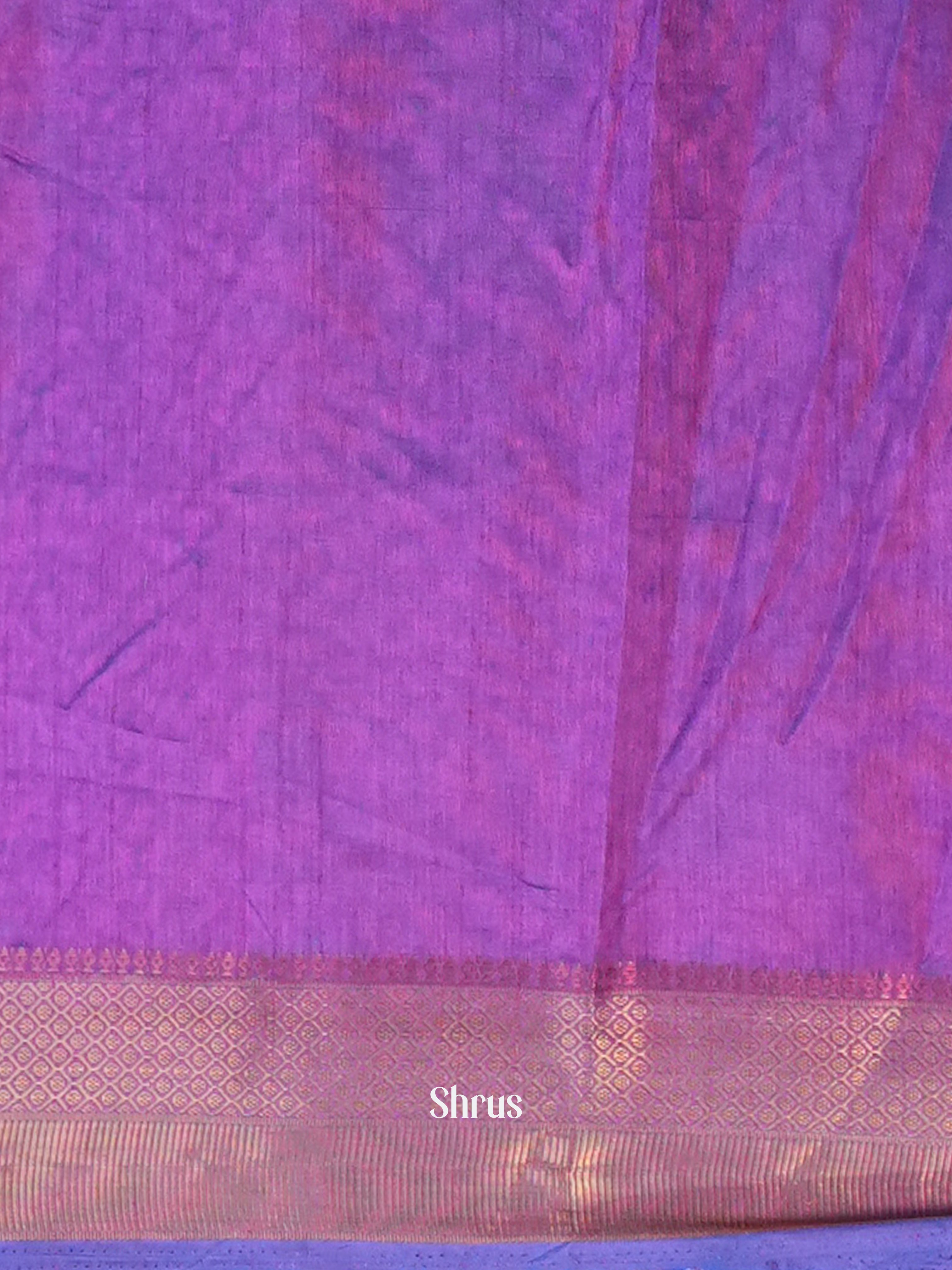 Blue & Purple - Semi Patola Saree - Shop on Shrus.com