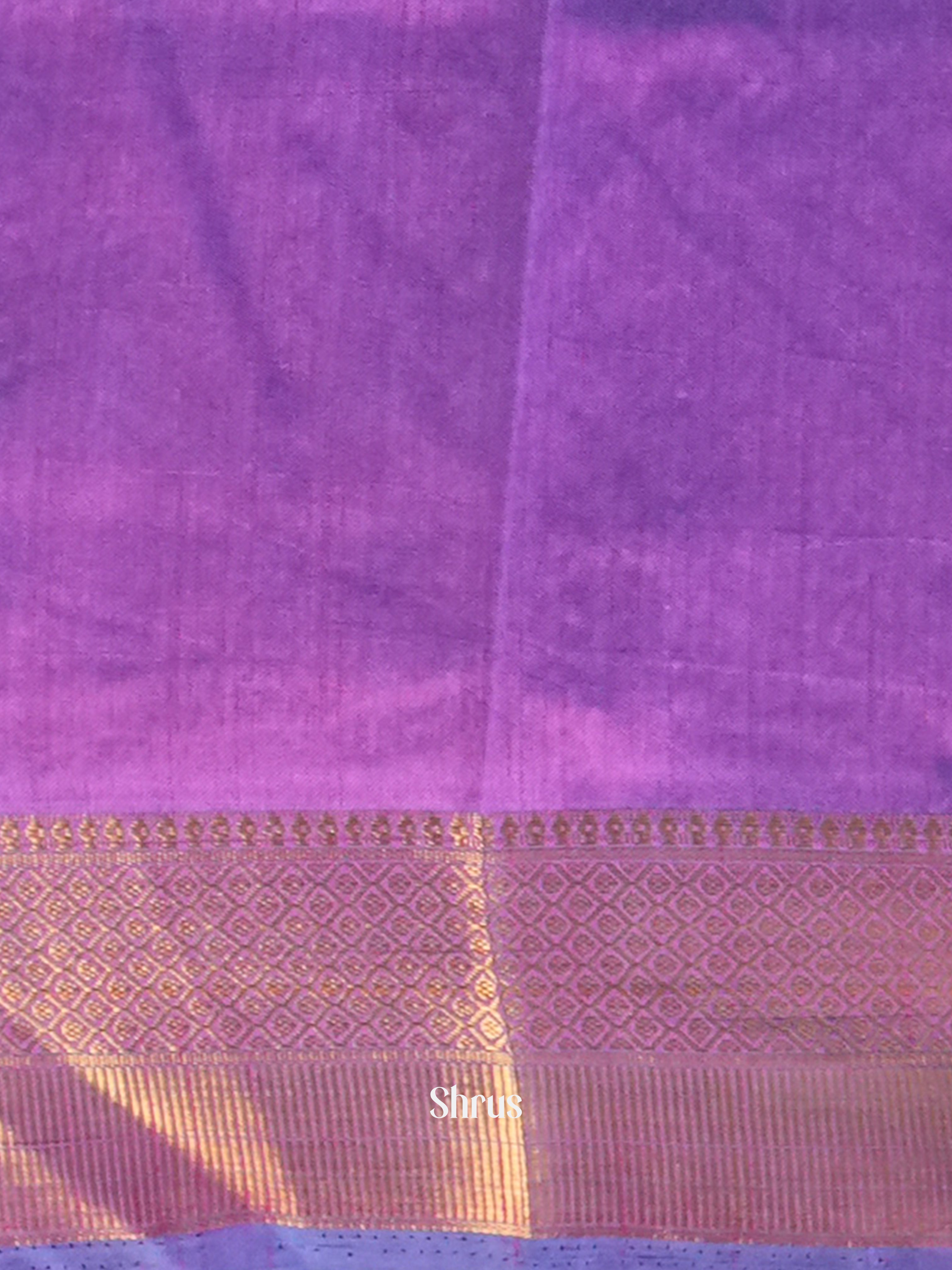 Blue & Purple - Semi Patola Saree - Shop on Shrus.com
