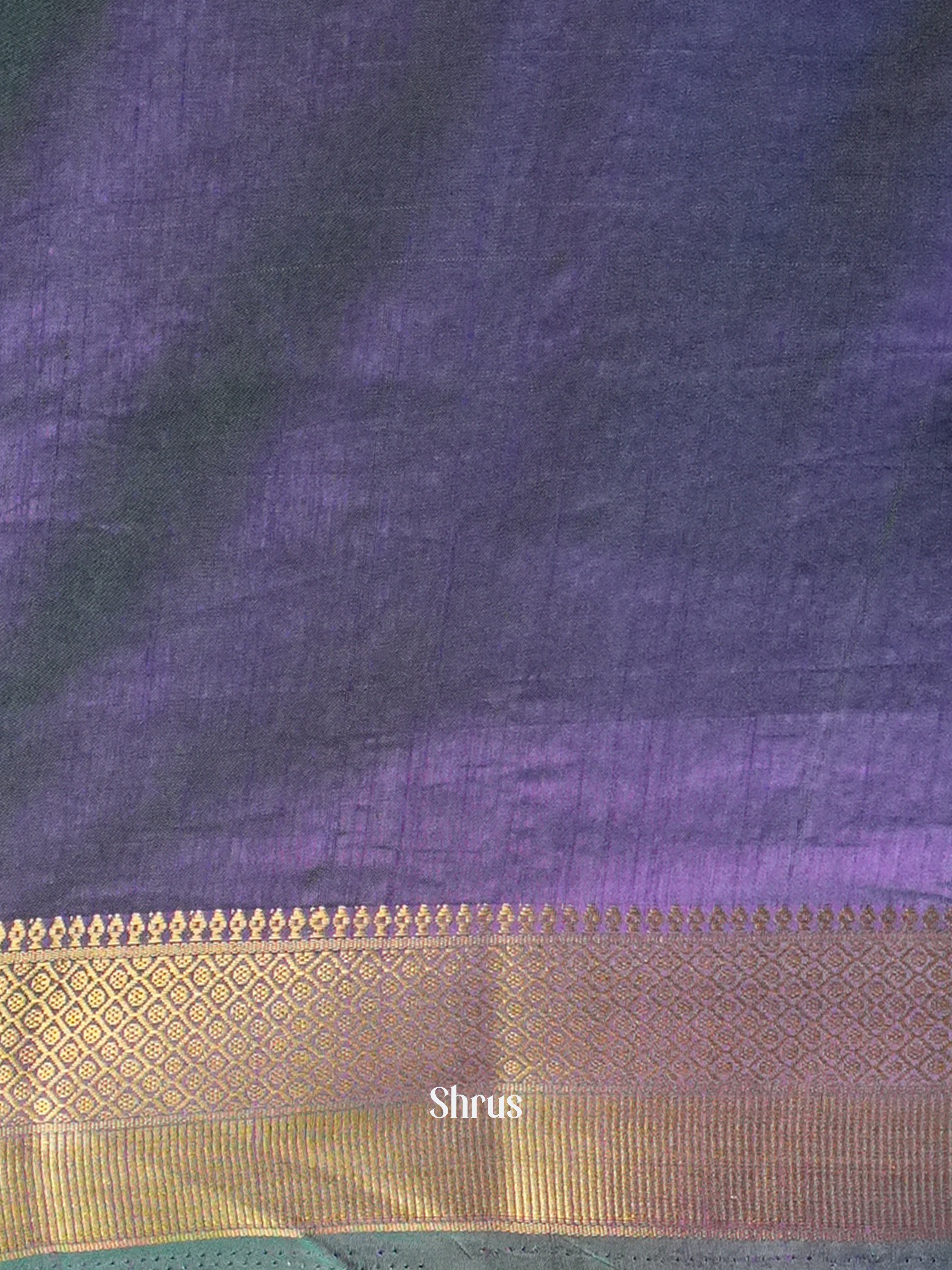 Teal Blue & Purple - Semi Patola Saree - Shop on Shrus.com