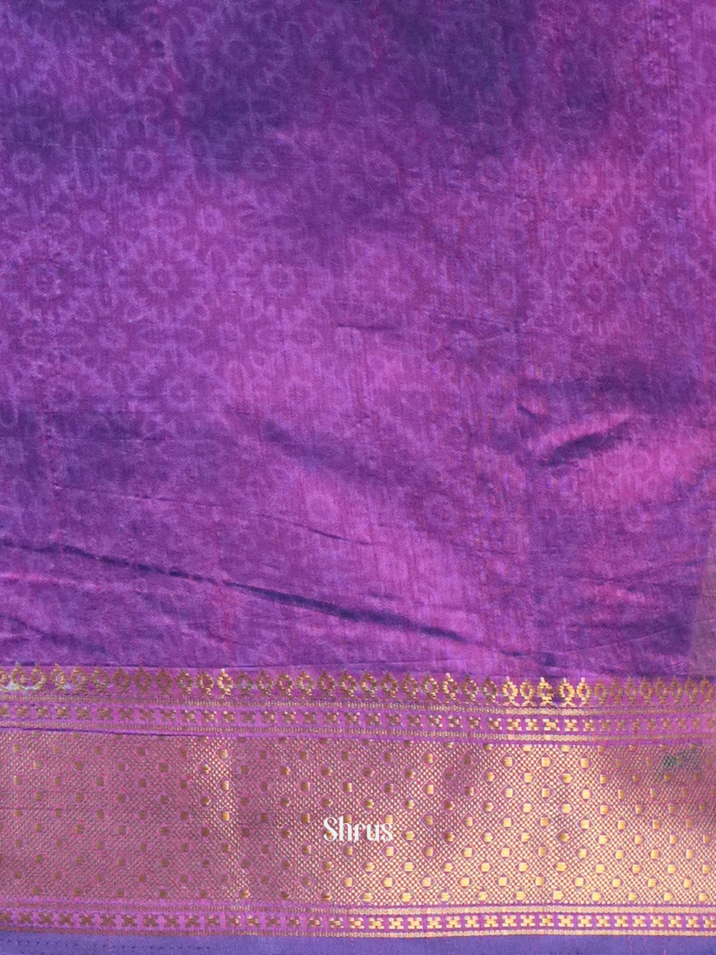 Blue & Purple - Semi Patola Saree - Shop on Shrus.com