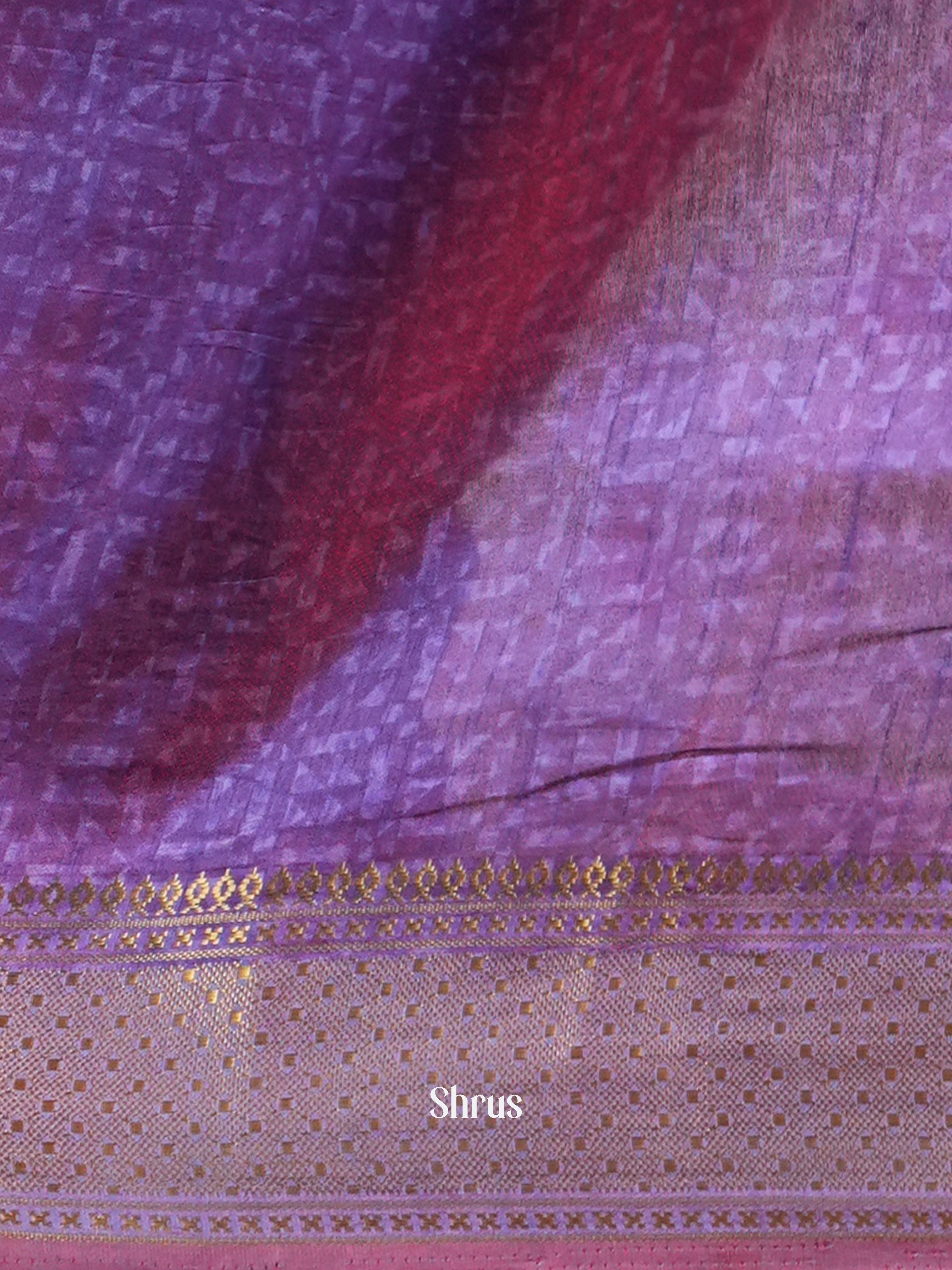 Pink & Purple - Semi Patola Saree - Shop on Shrus.com