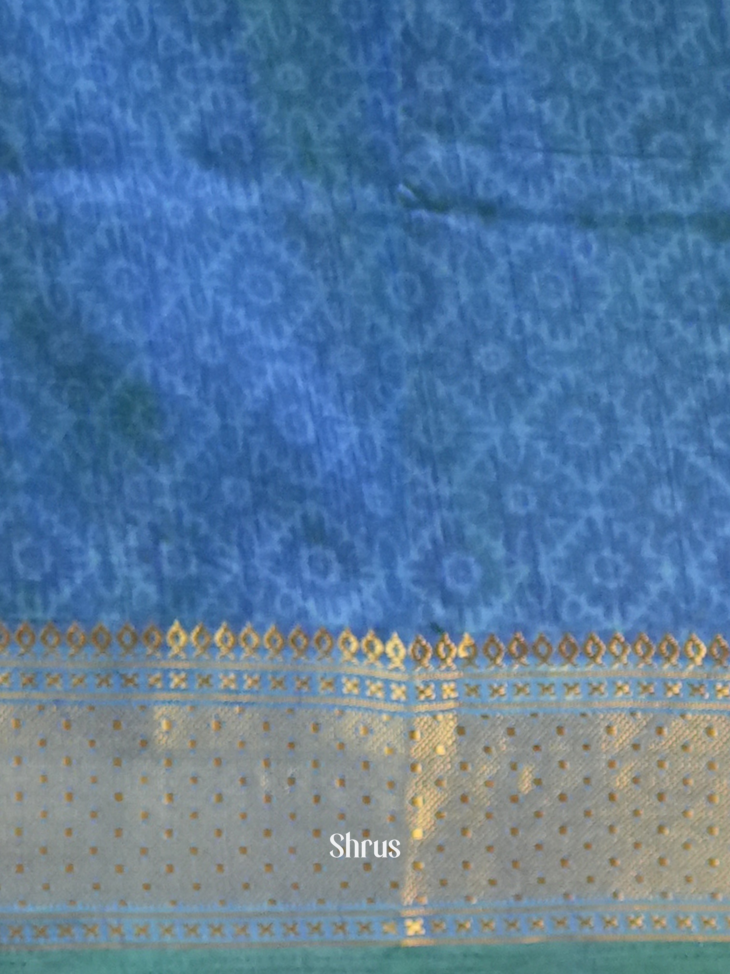 Green & Blue - Semi Patola Saree - Shop on Shrus.com