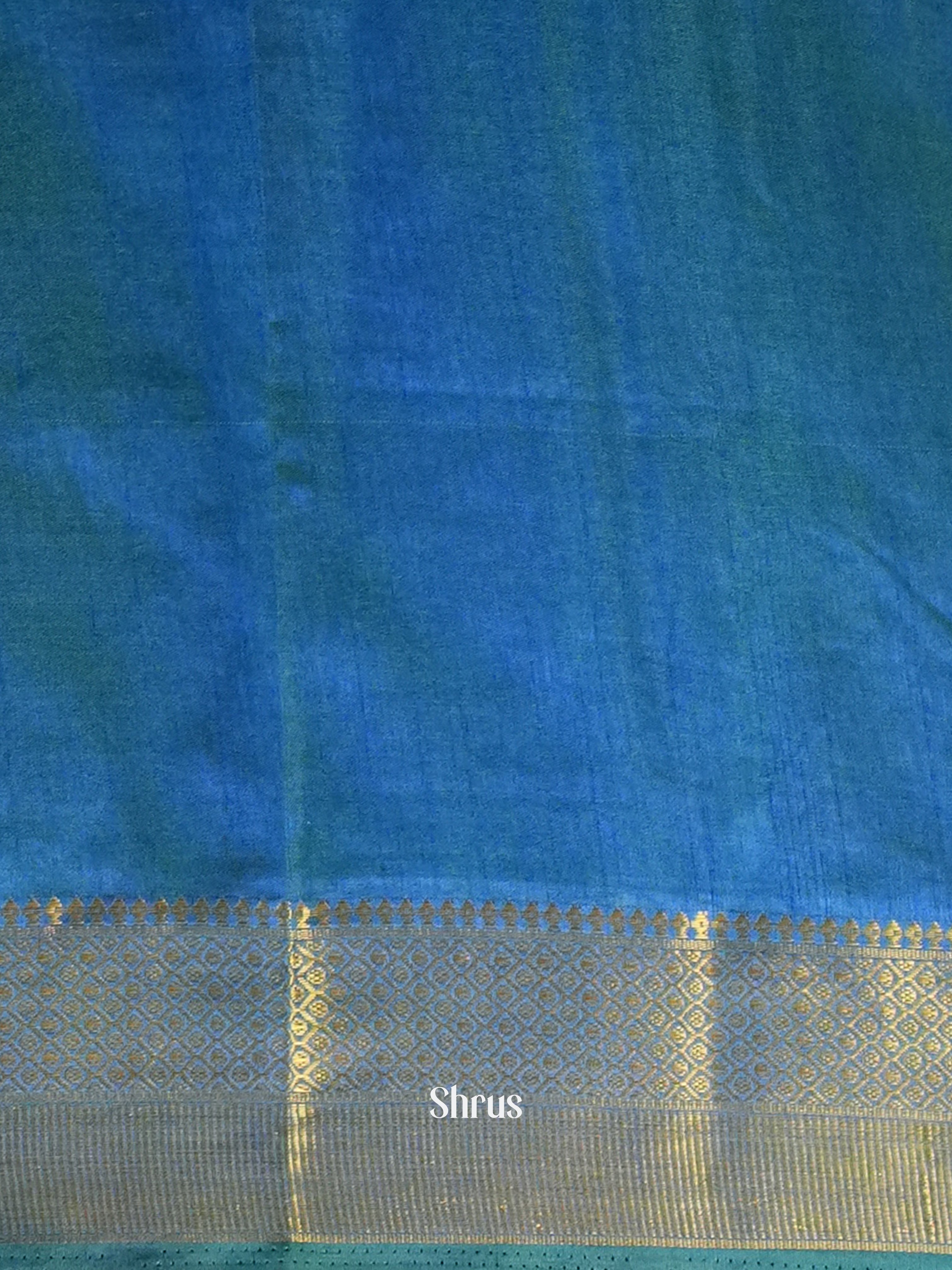Green & Blue - Semi Patola Saree - Shop on Shrus.com