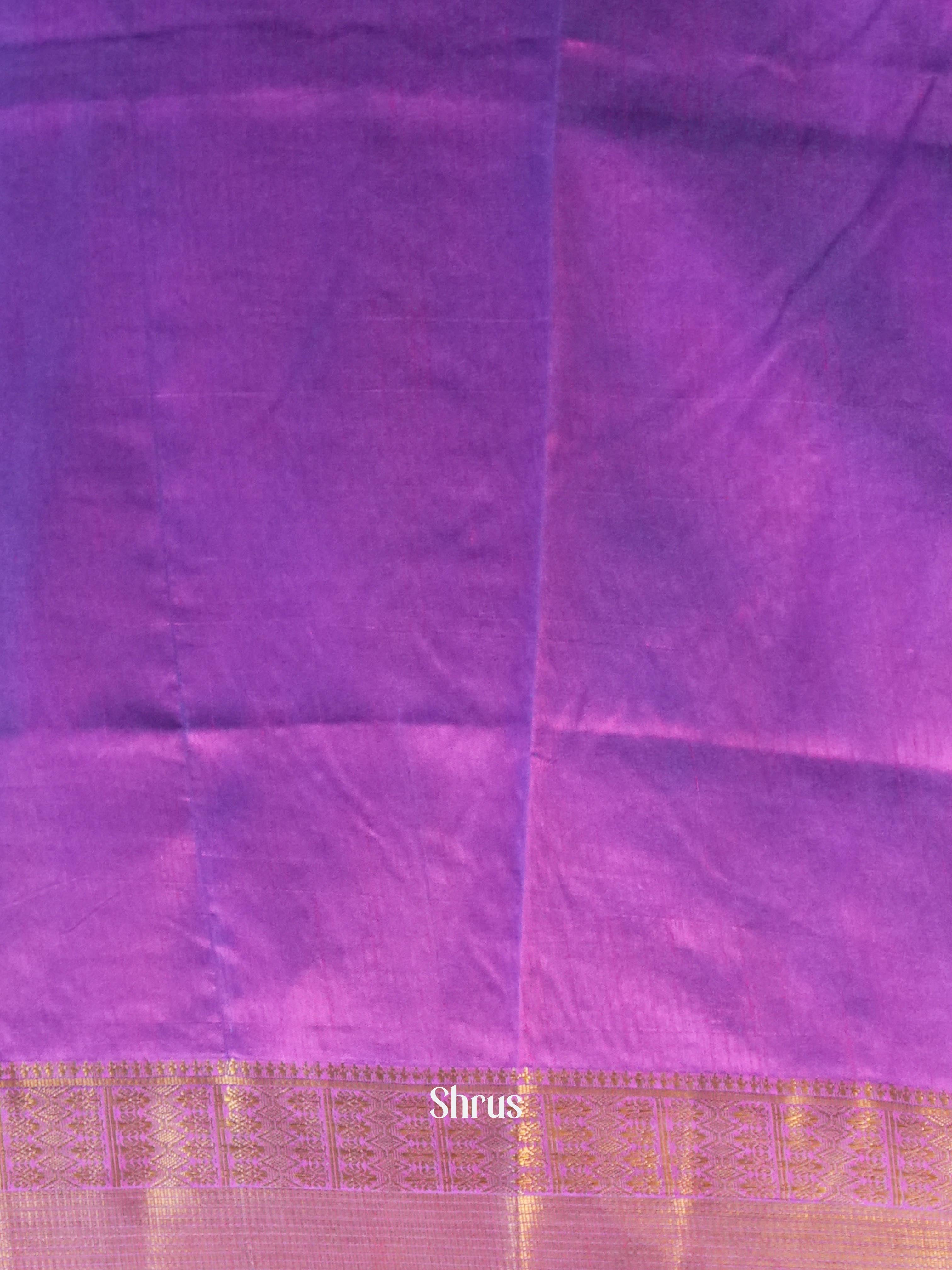 Blue & Purple - Semi Patola Saree - Shop on Shrus.com