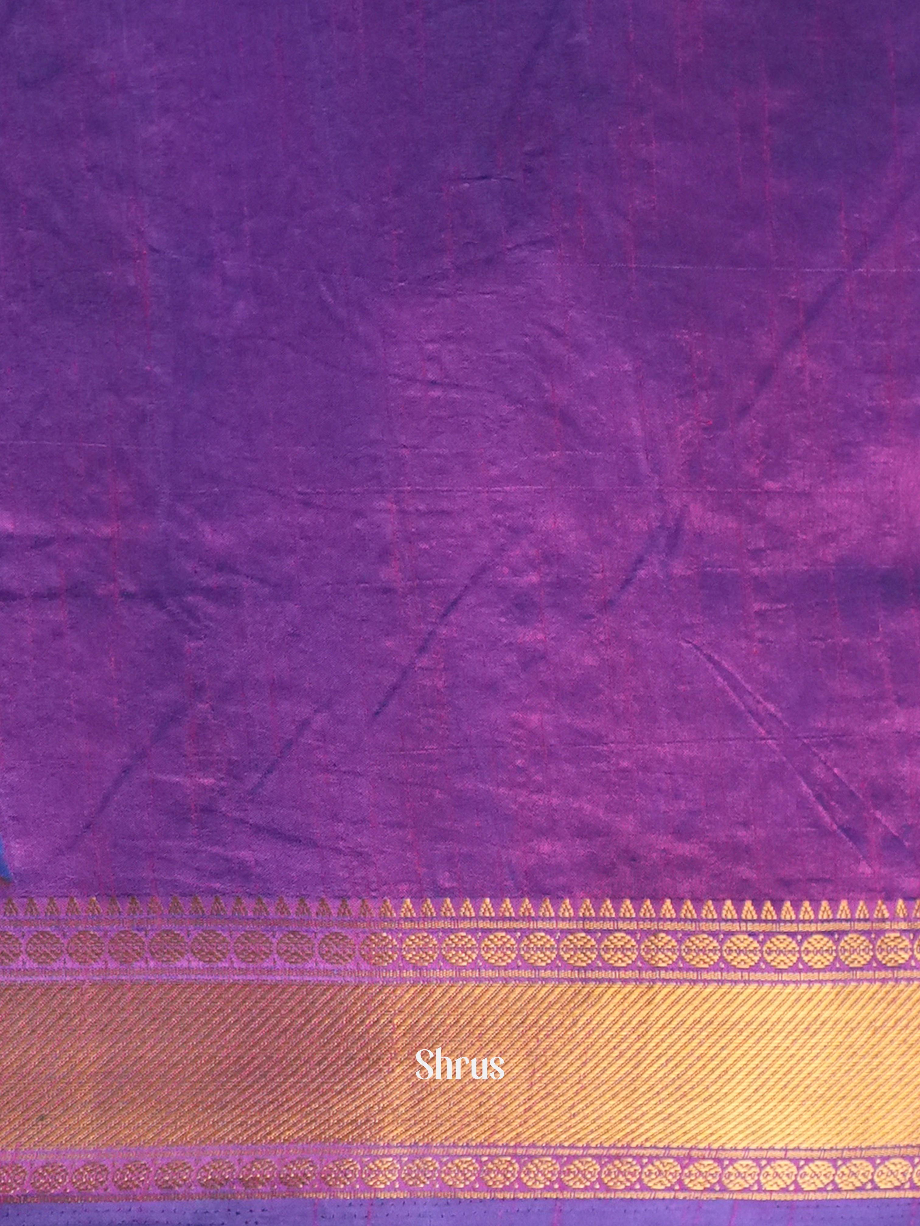 Blue & Purple - Semi Patola Saree - Shop on Shrus.com