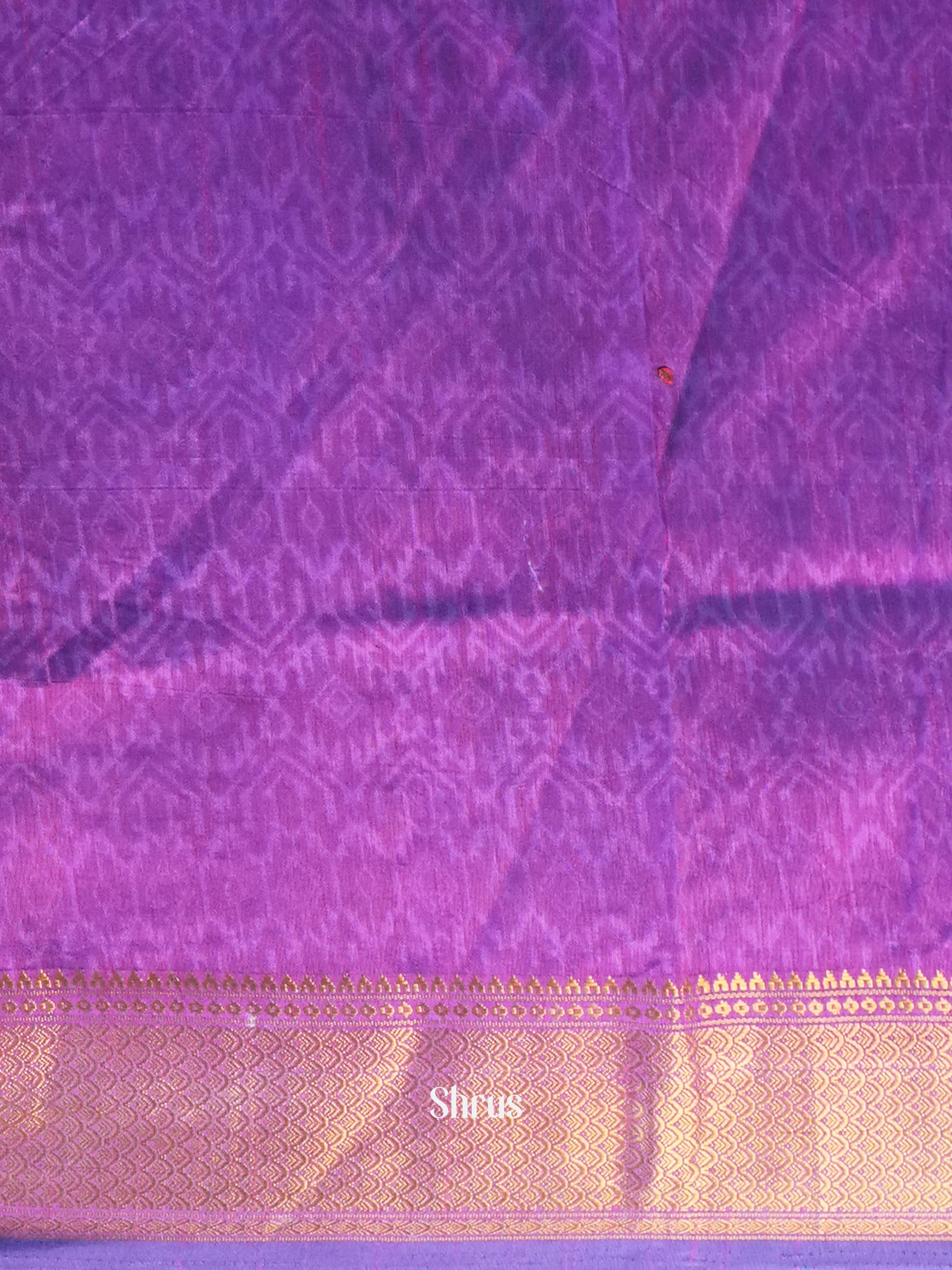 Blue & Purple - Semi Patola Saree - Shop on Shrus.com