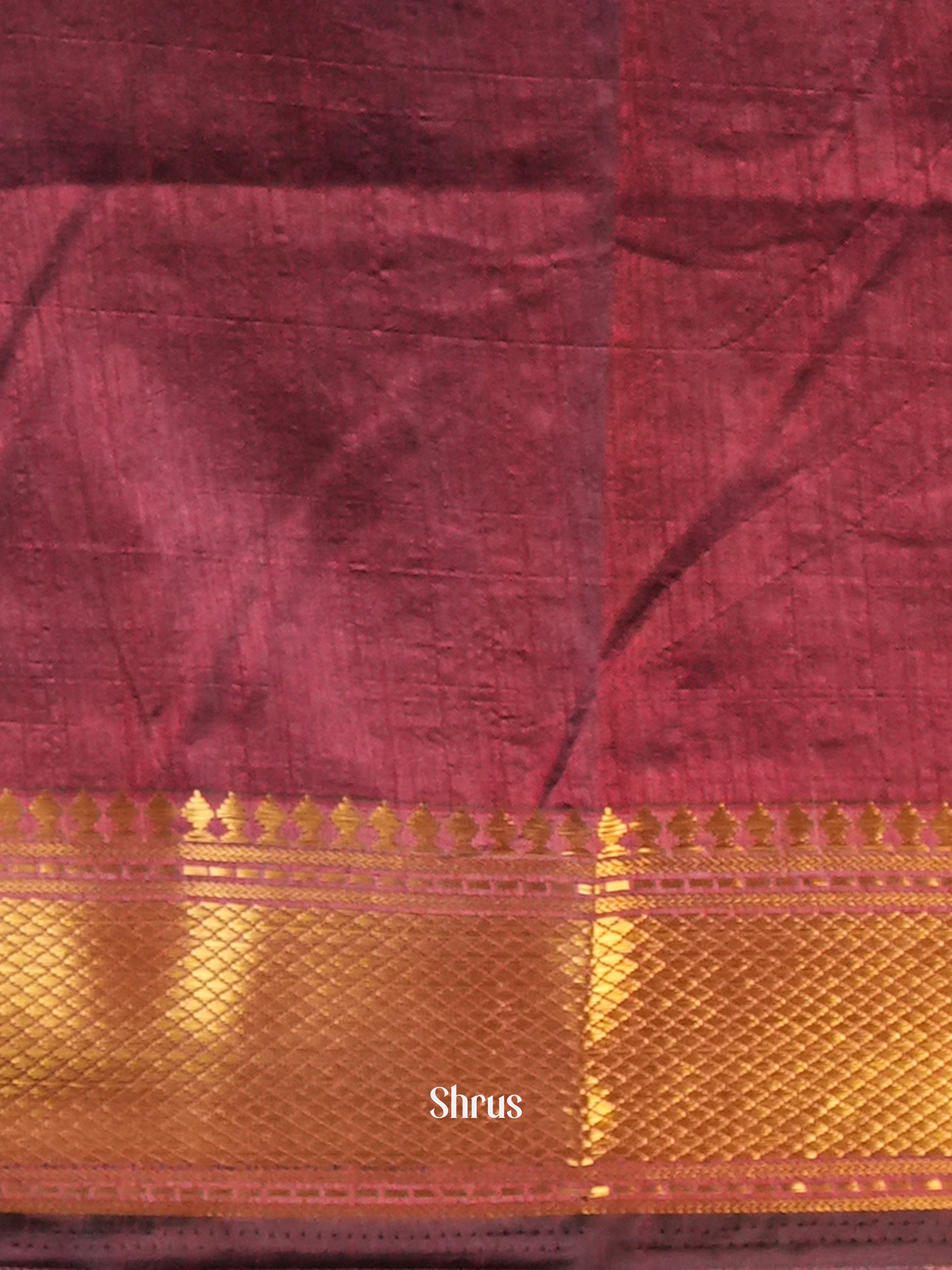 Black & Maroon - Semi Patola Saree - Shop on Shrus.com