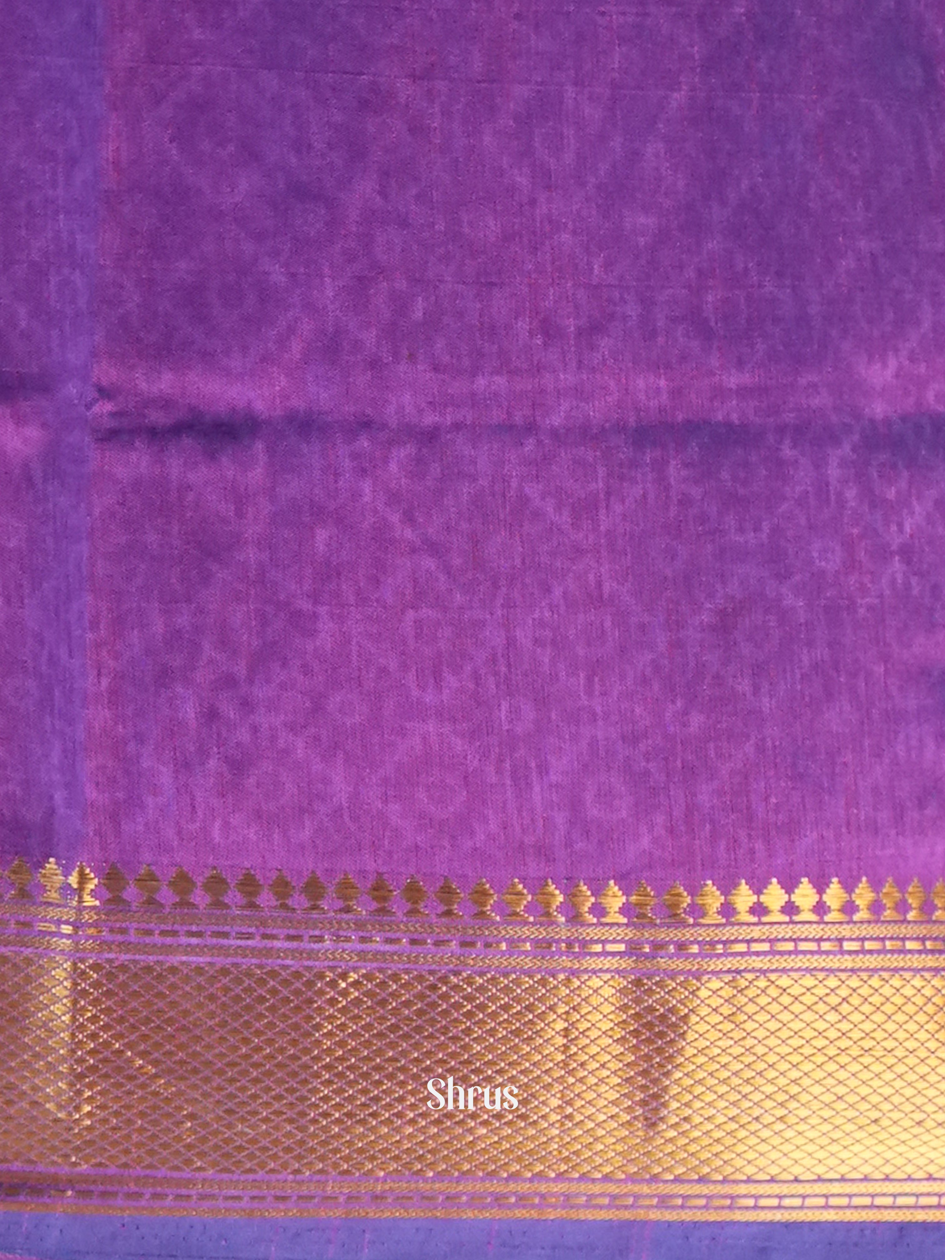 Blue & Purple - Semi Patola Saree - Shop on Shrus.com