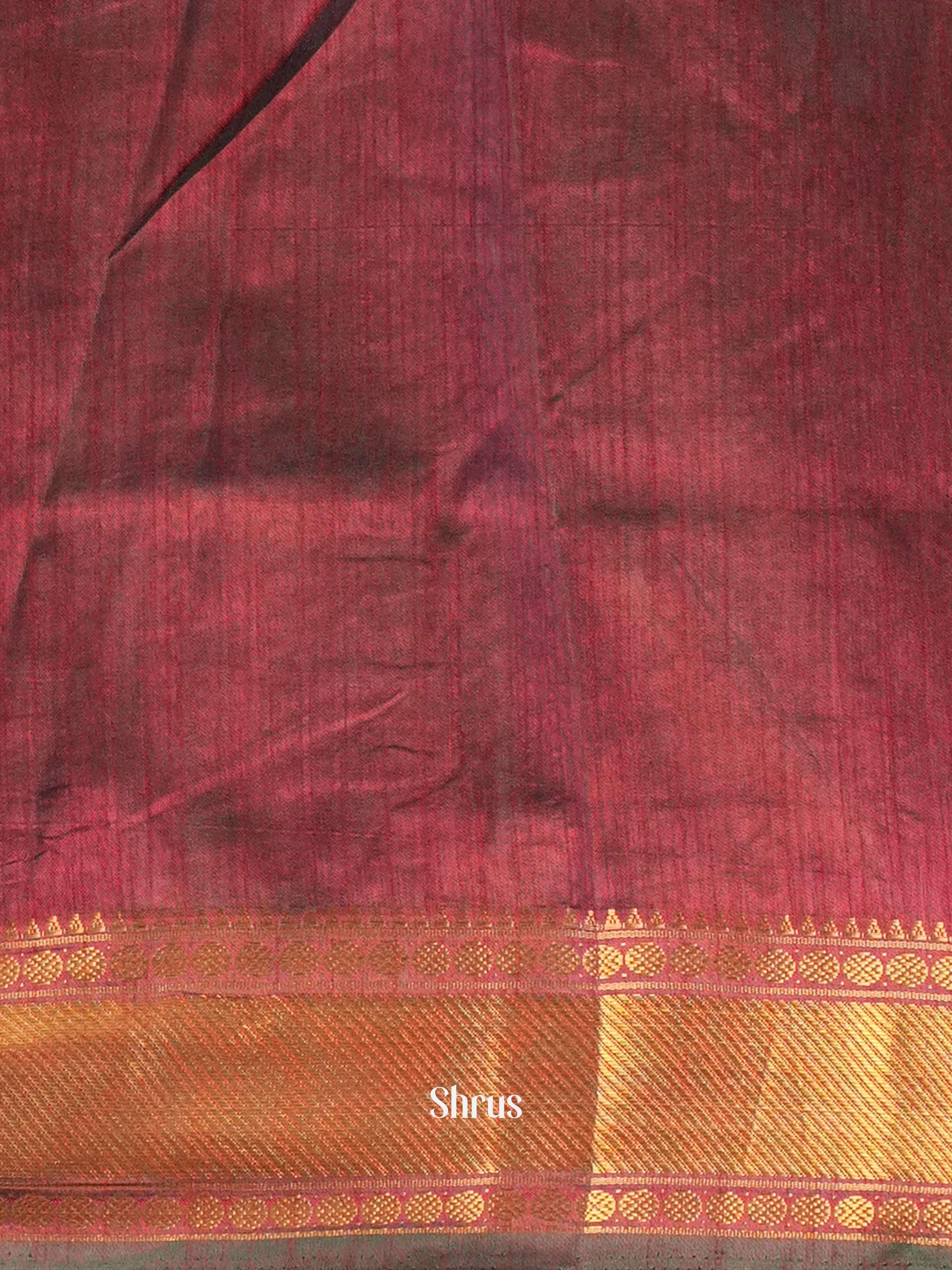 green & Maroon - Semi Patola Saree - Shop on Shrus.com