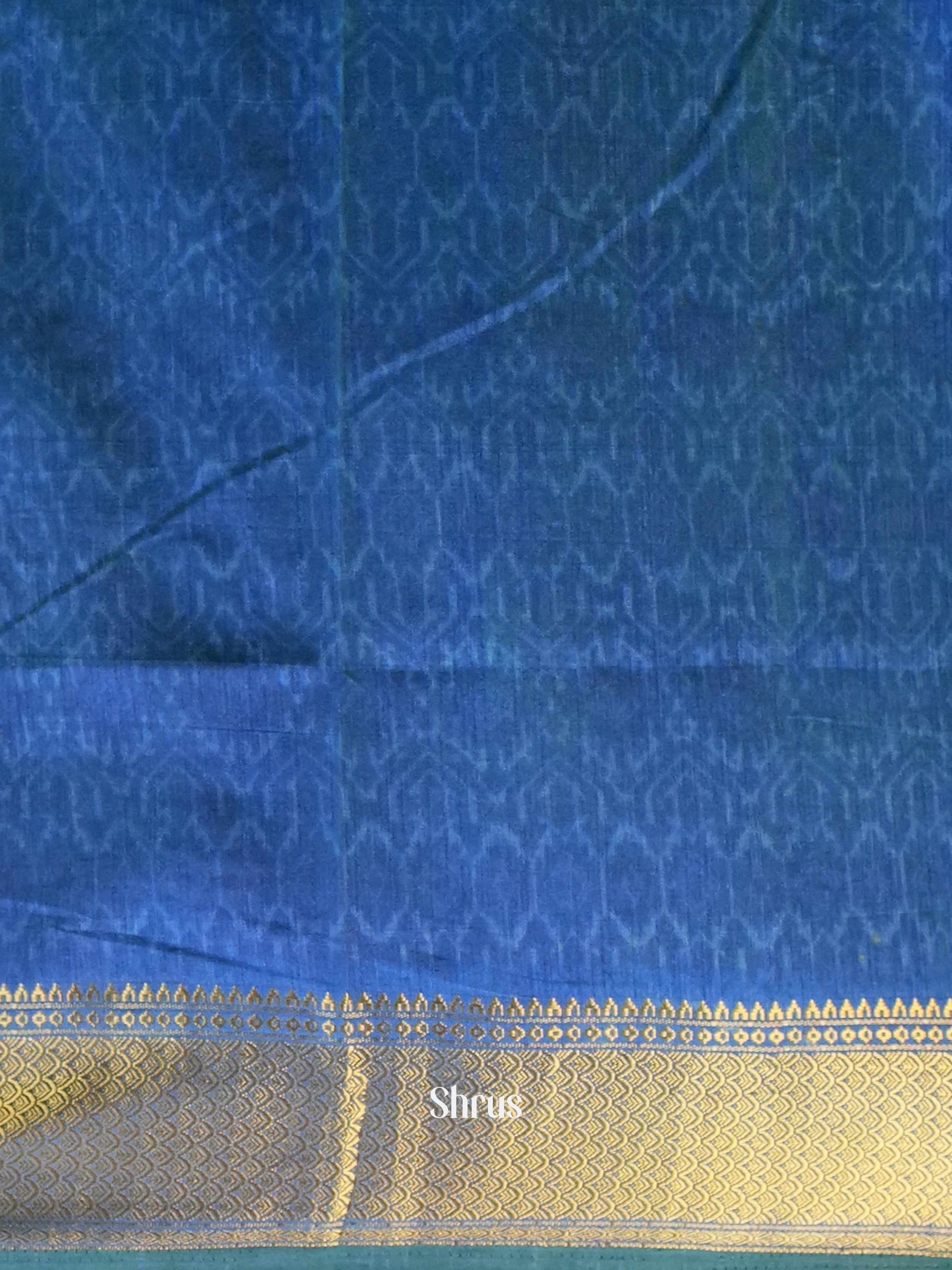 Teal & Blue- Semi Patola Saree - Shop on Shrus.com
