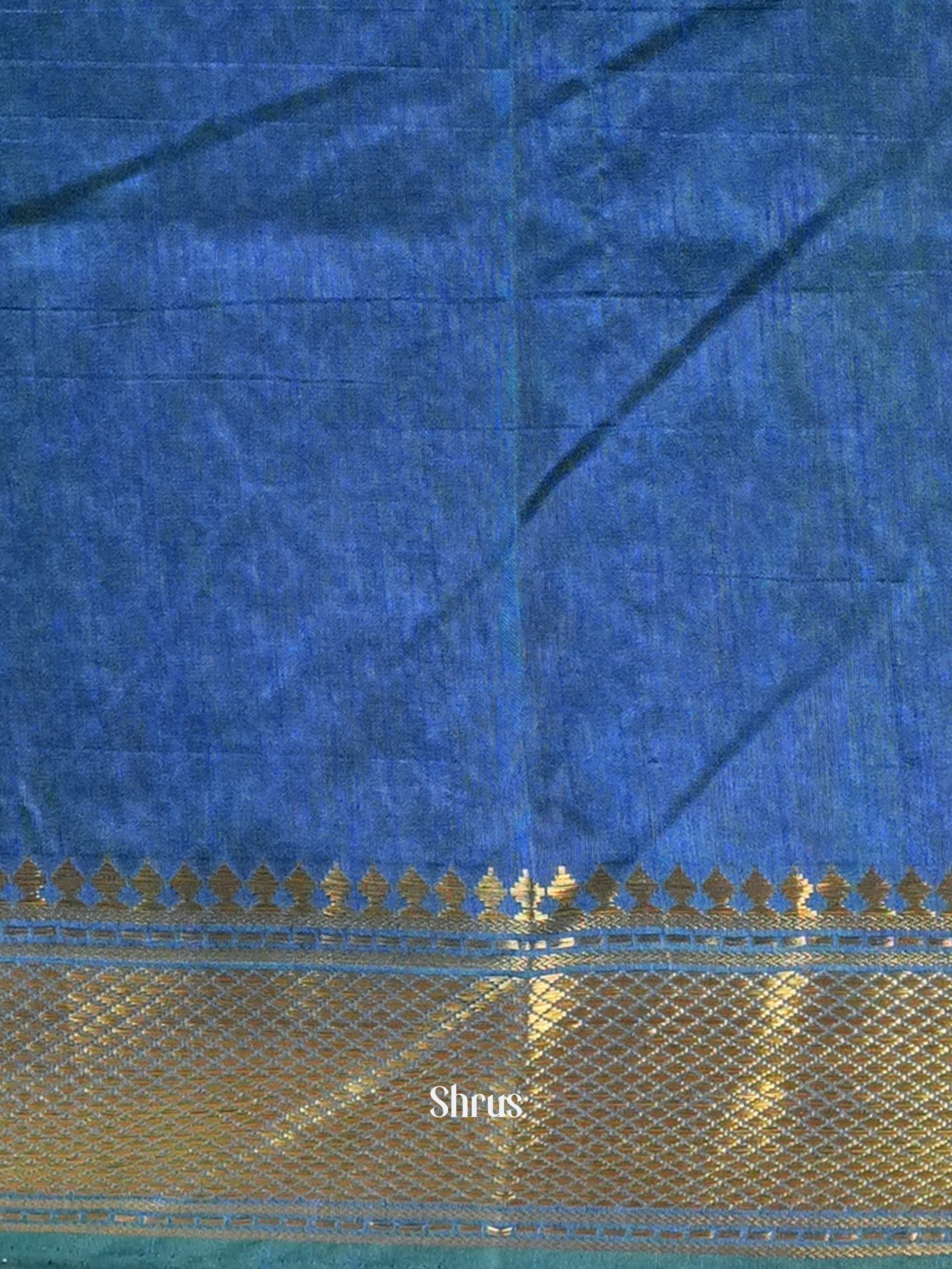 Green & Blue - Semi Patola Saree - Shop on Shrus.com