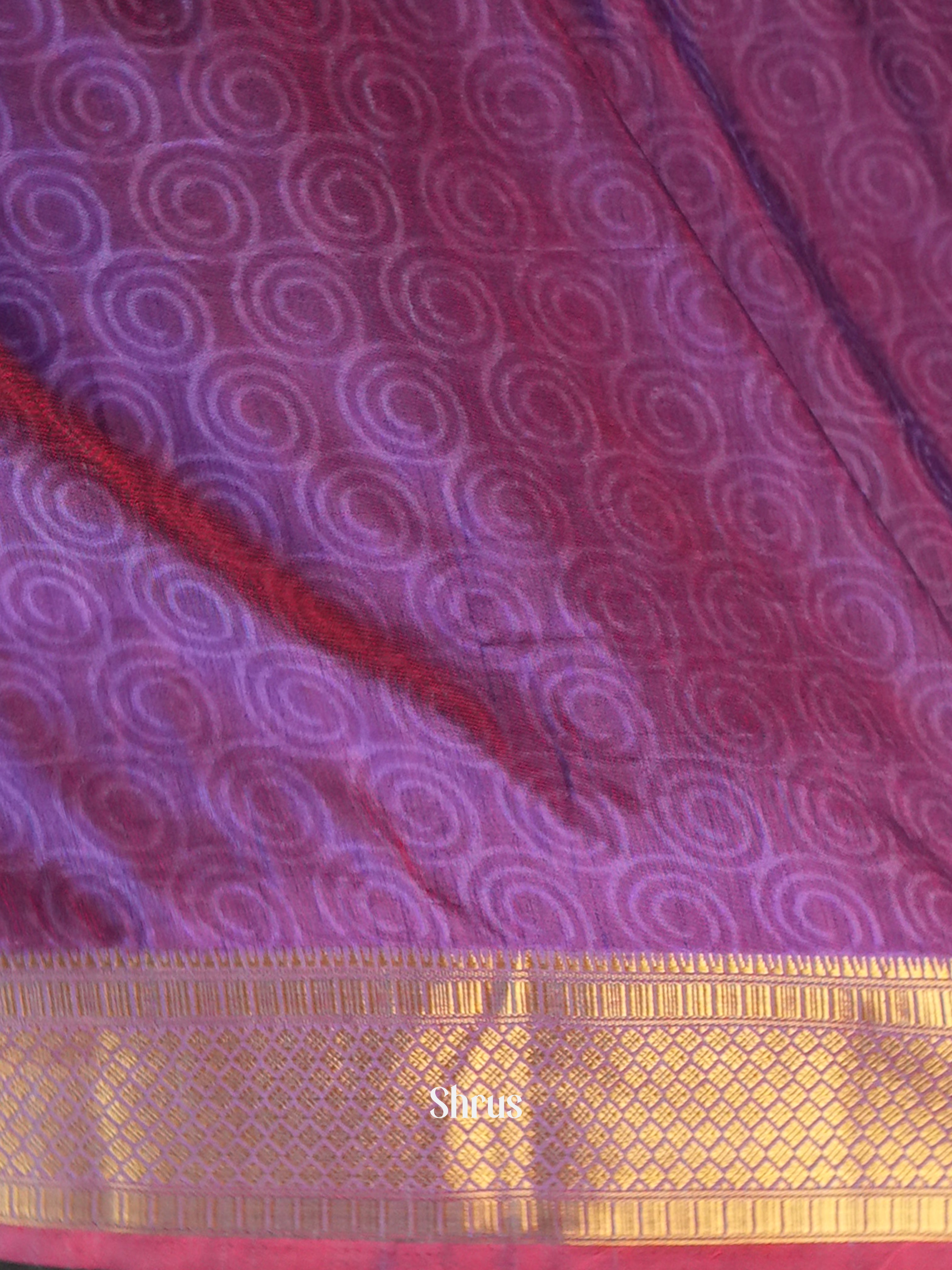 Pink & Purple - Semi Patola Saree - Shop on Shrus.com