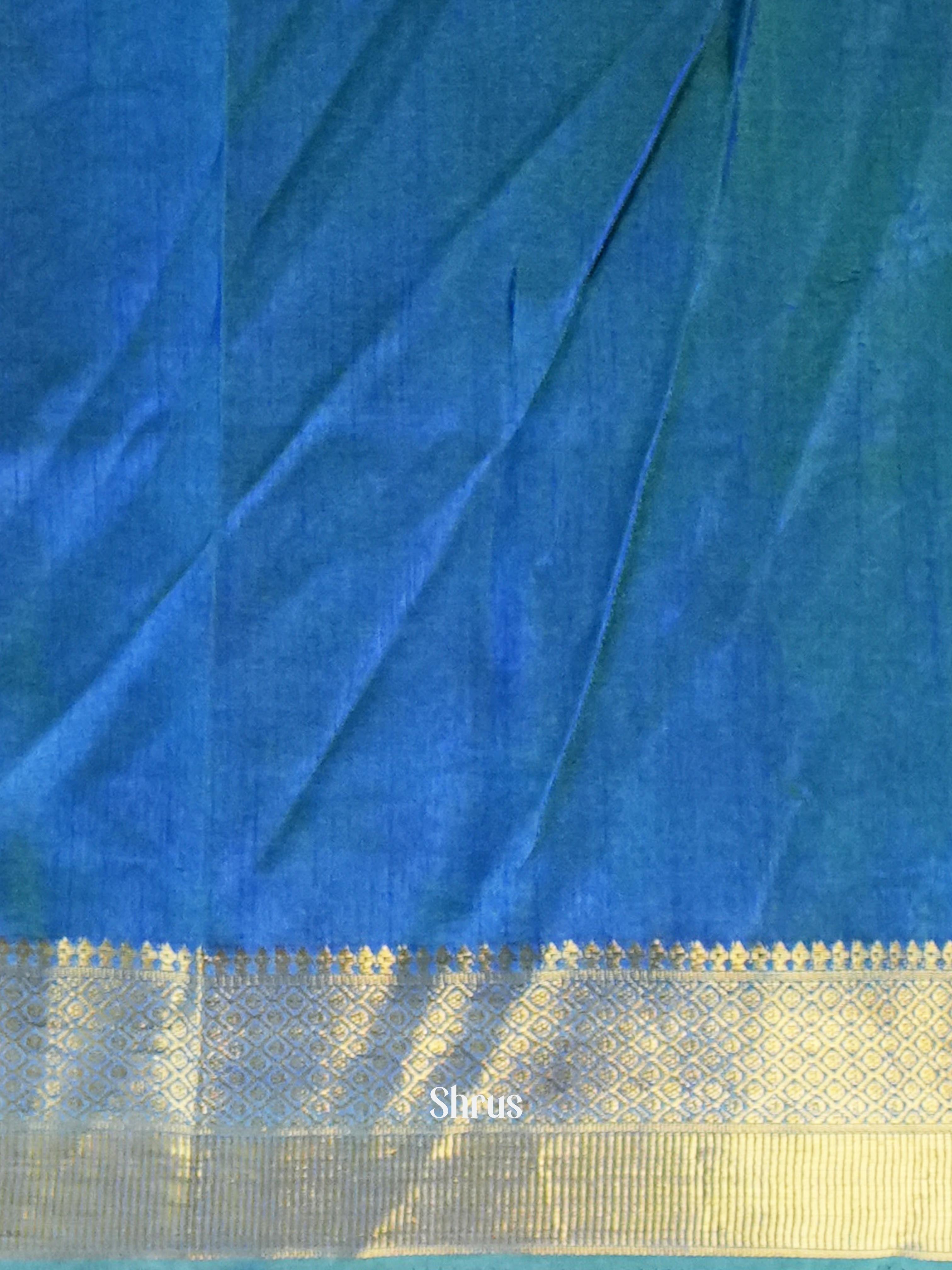 Green & Blue - Semi Patola Saree - Shop on Shrus.com