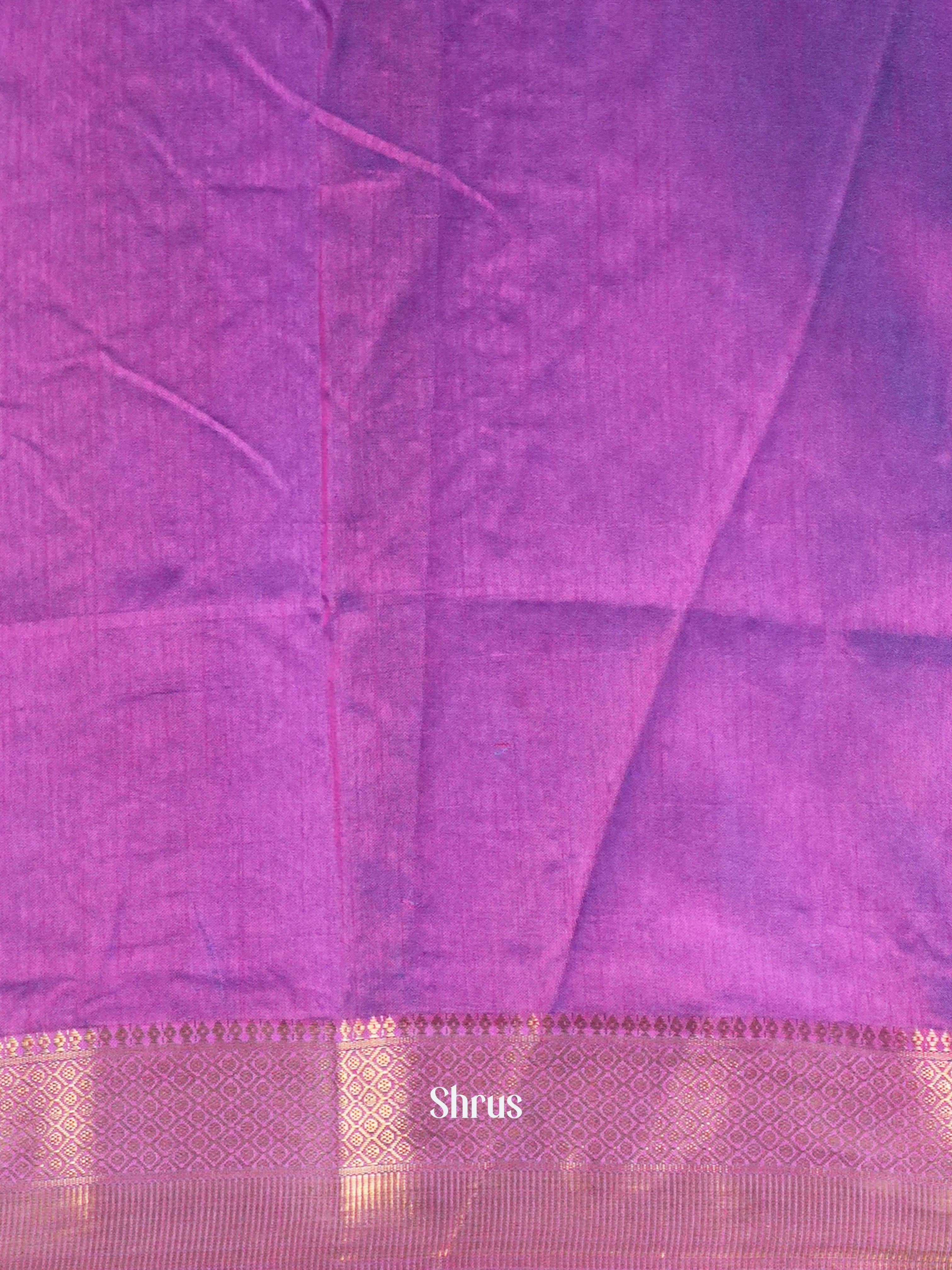 Blue & Purple - Semi Patola Saree - Shop on Shrus.com