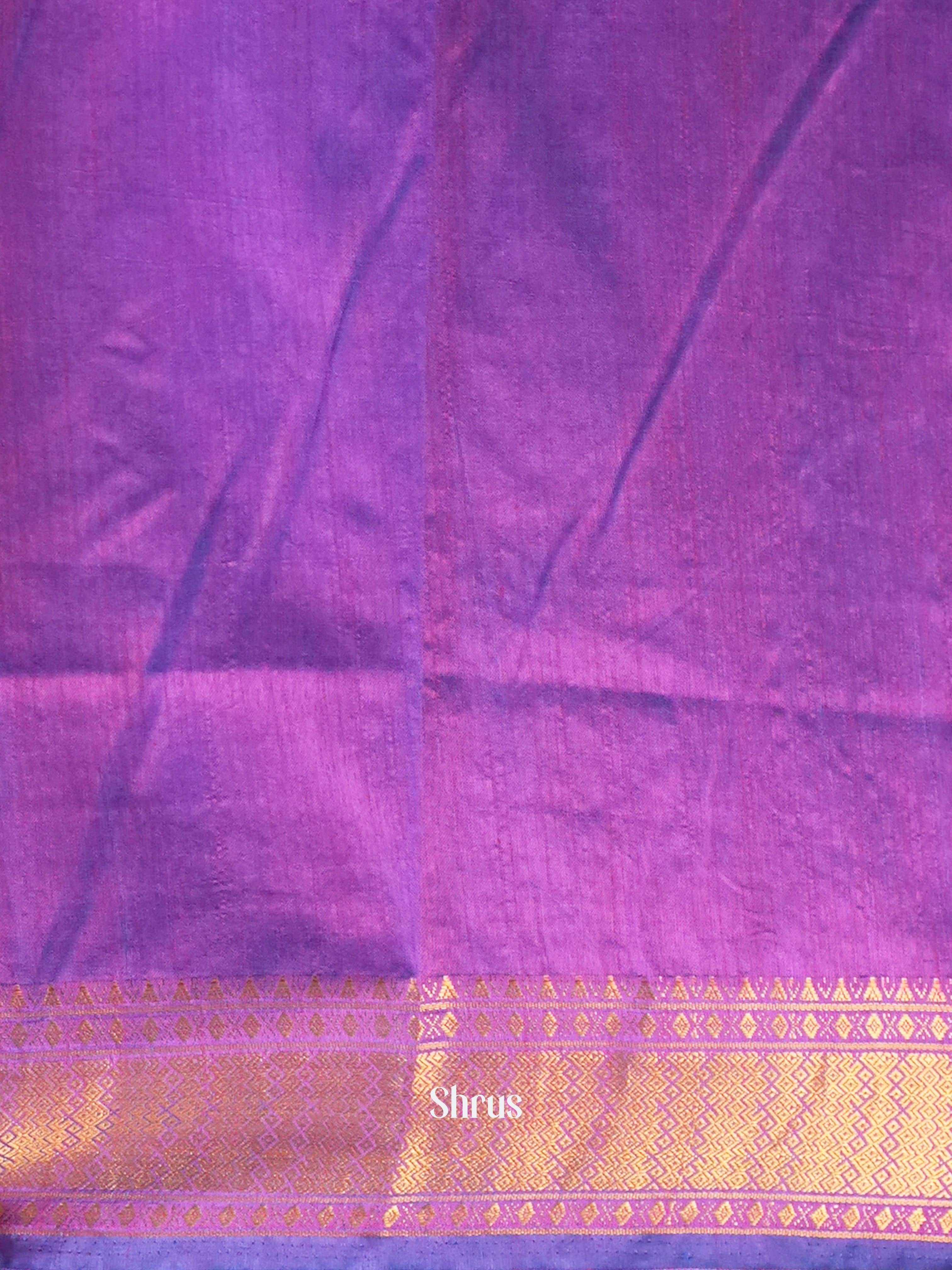 Blue & Purple - Semi Patola Saree - Shop on Shrus.com