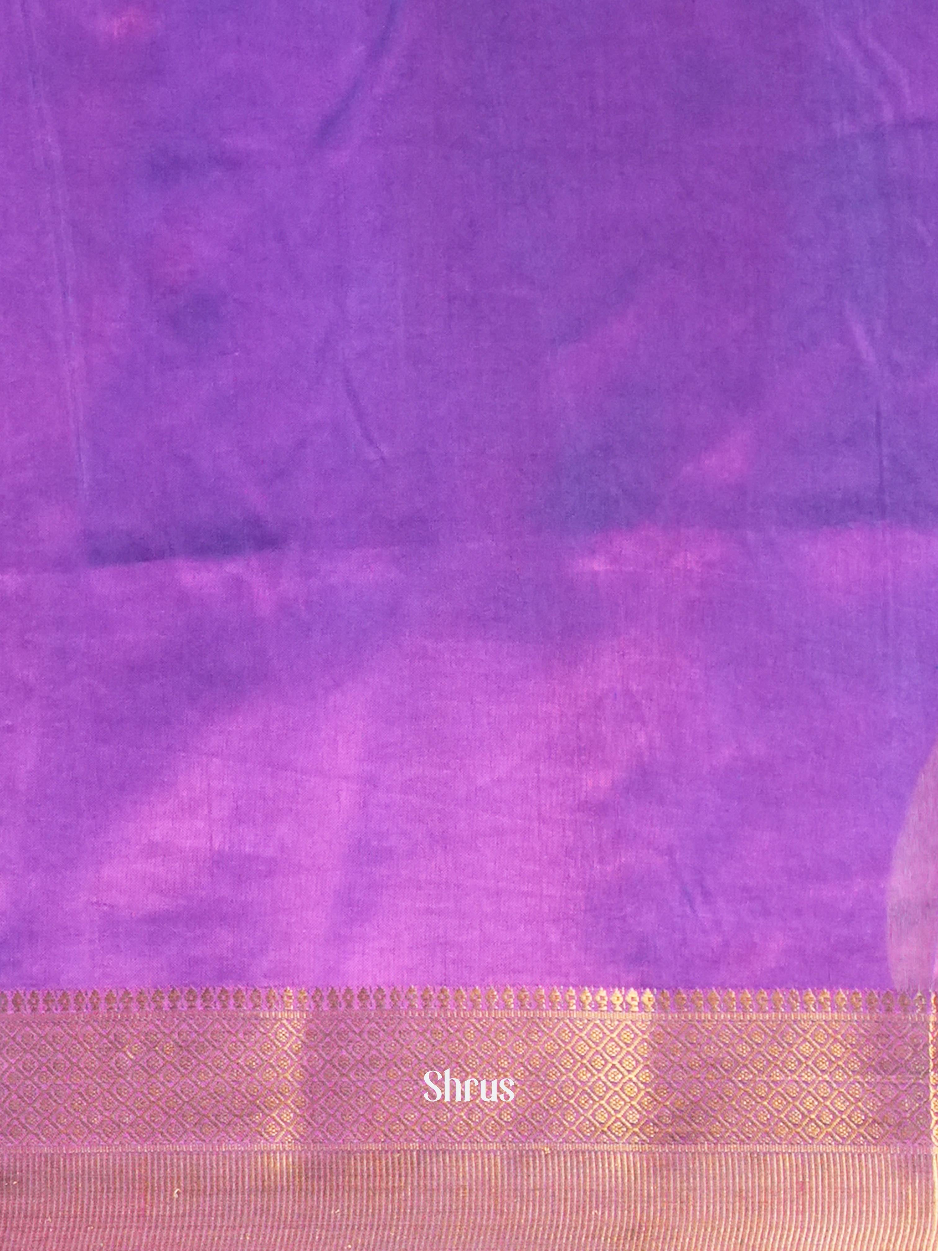 Blue & Purple - Semi Patola Saree - Shop on Shrus.com