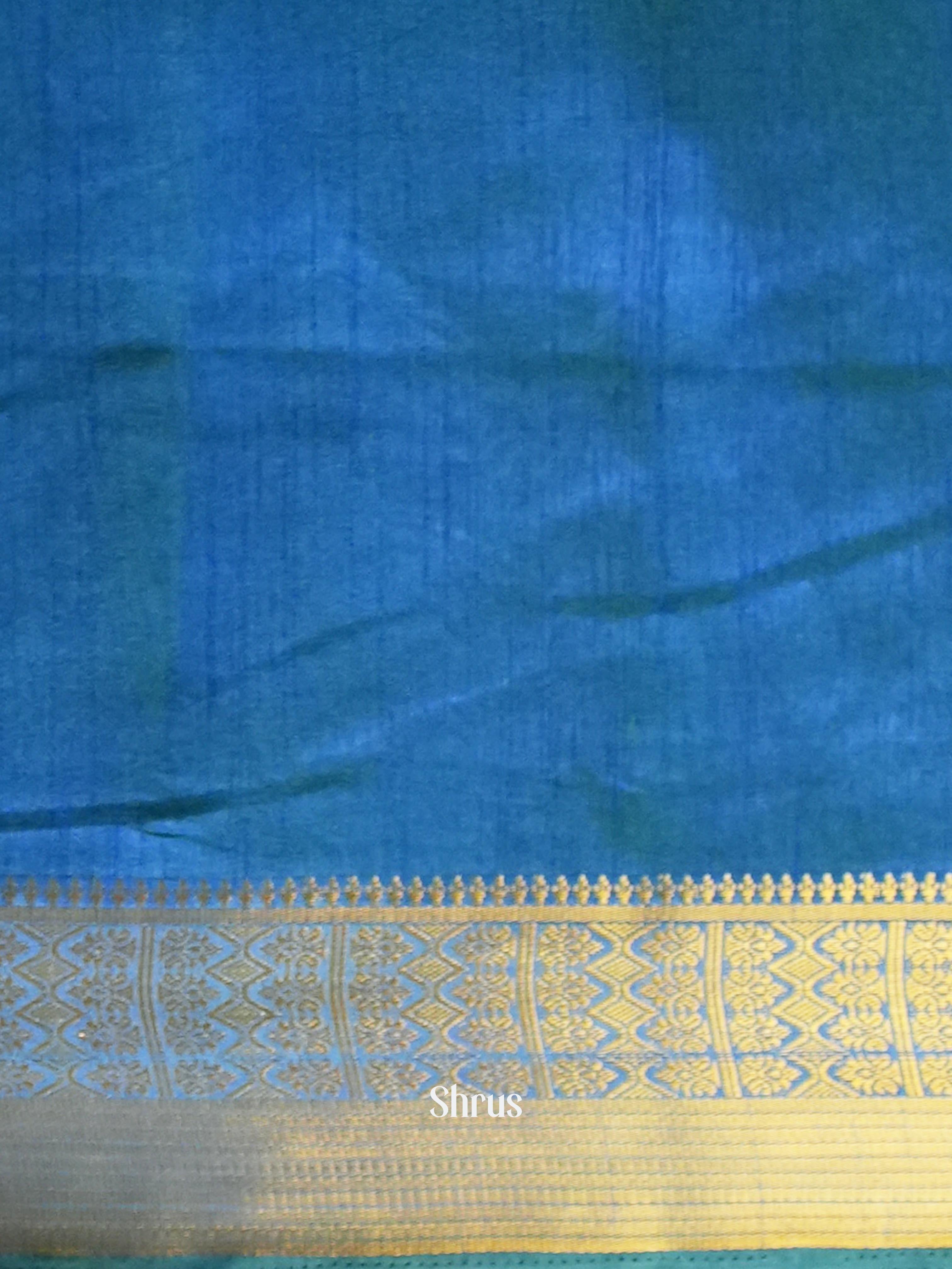Green & Blue- Semi Patola Saree - Shop on Shrus.com