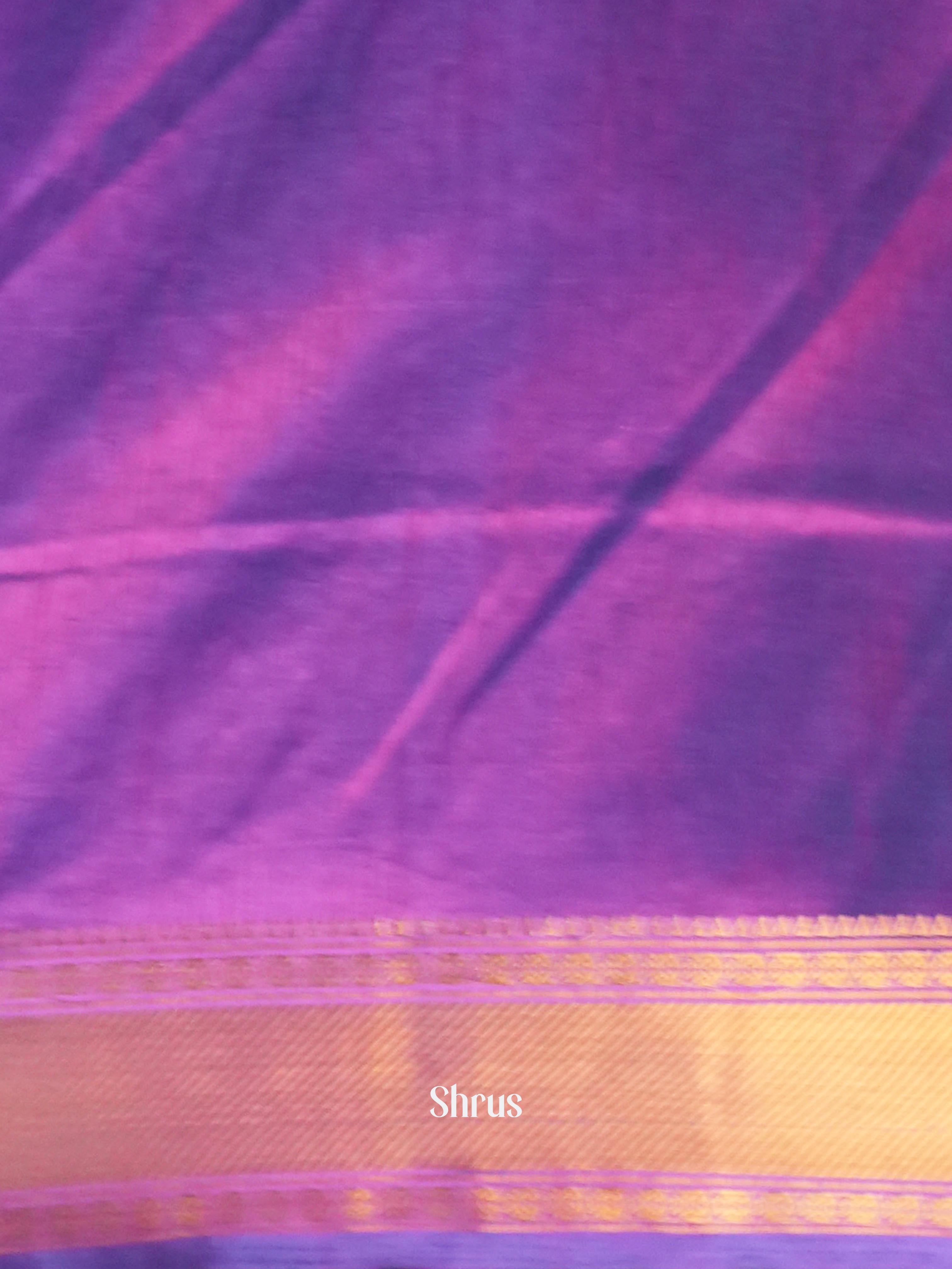 Blue & Purple- Semi Patola Saree - Shop on Shrus.com