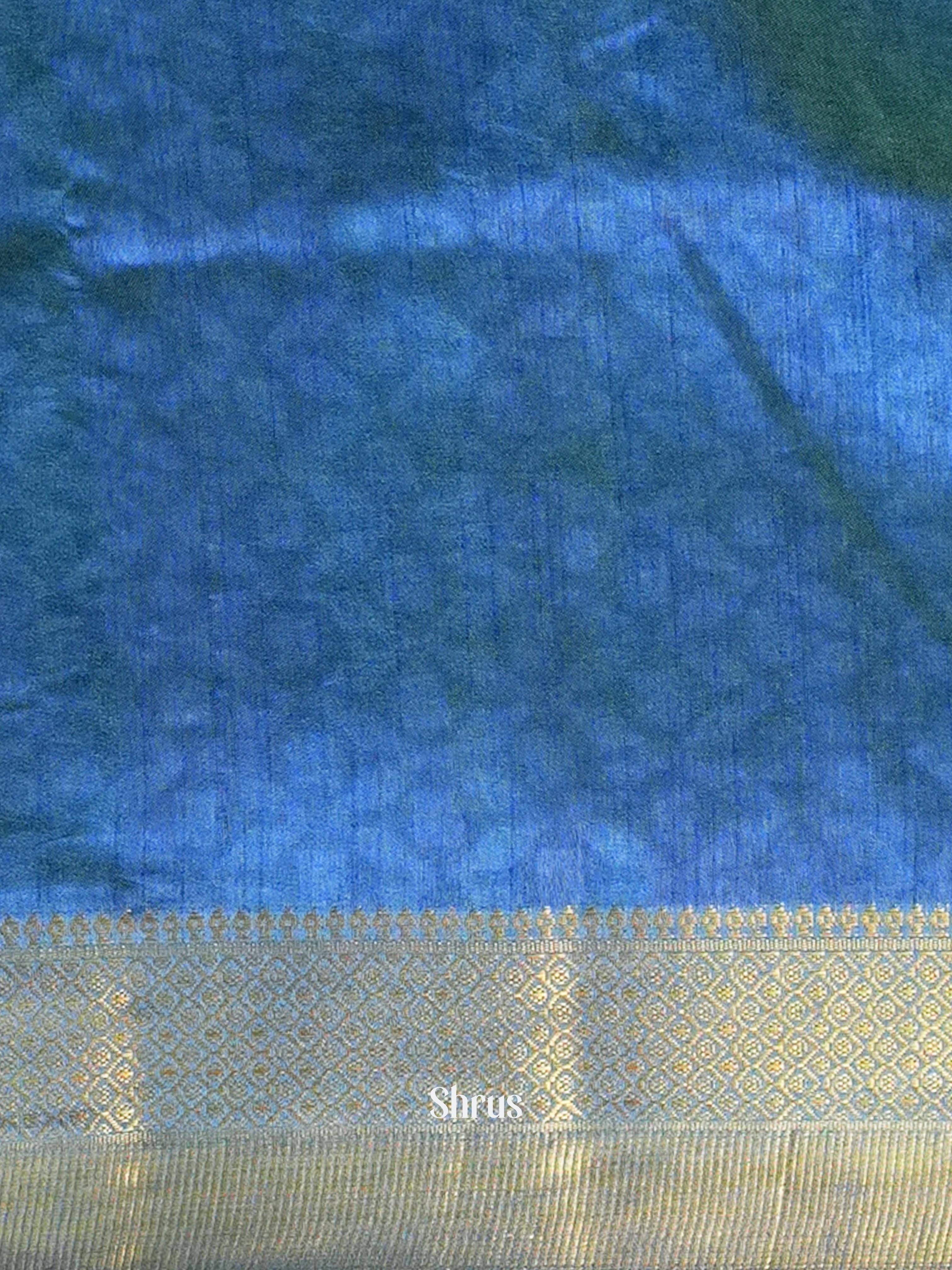 Green & Blue - Semi Patola Saree - Shop on Shrus.com