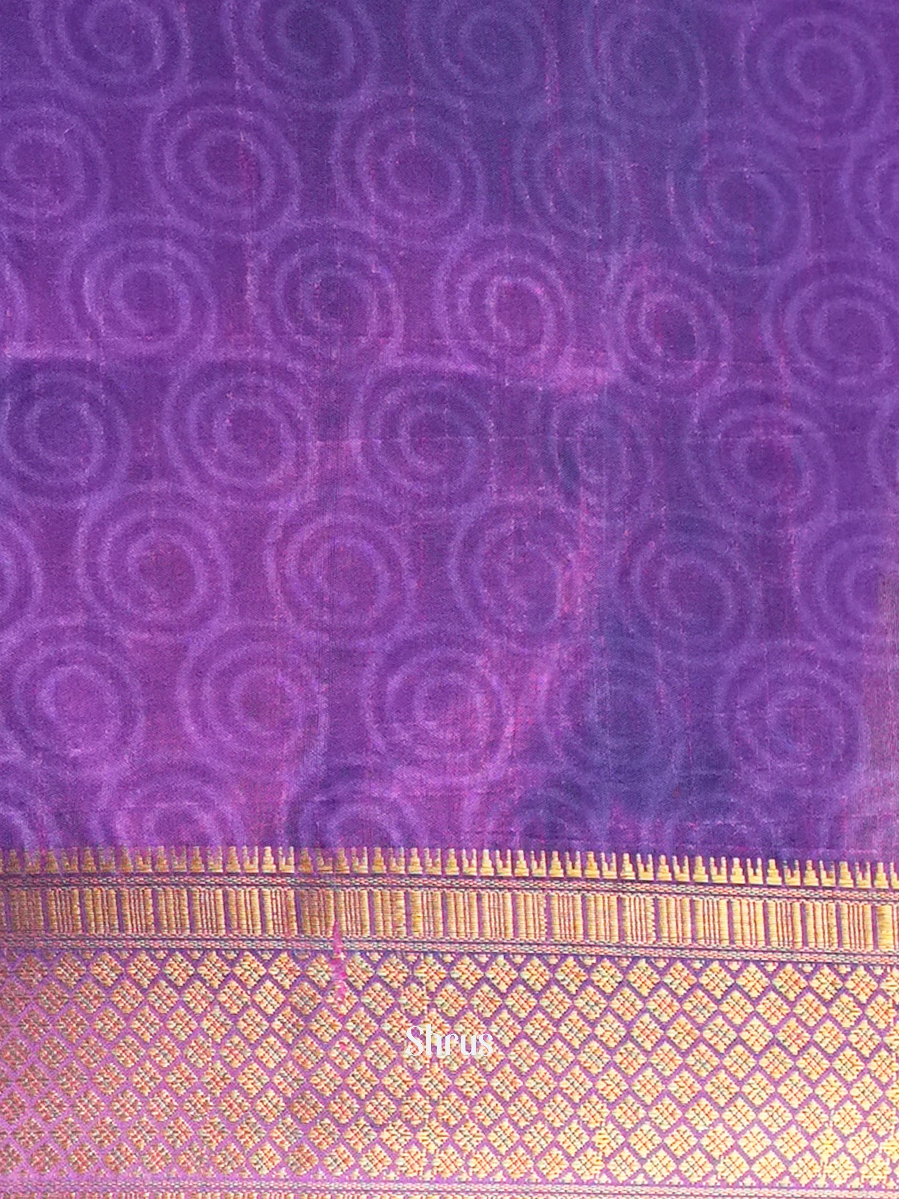 Blue & Purple - Semi Patola Saree - Shop on Shrus.com