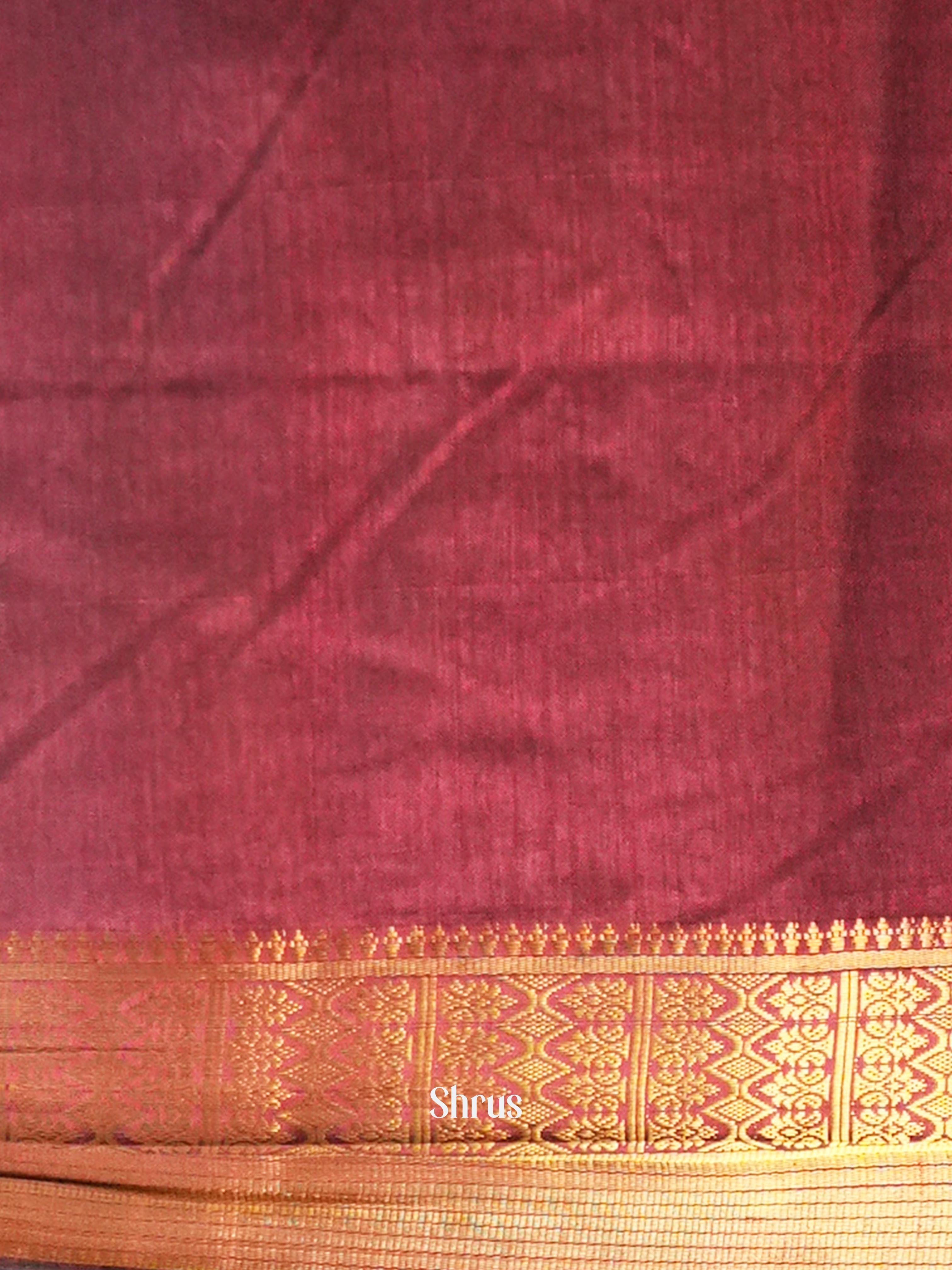Black & Maroon - Semi Patola Saree - Shop on Shrus.com