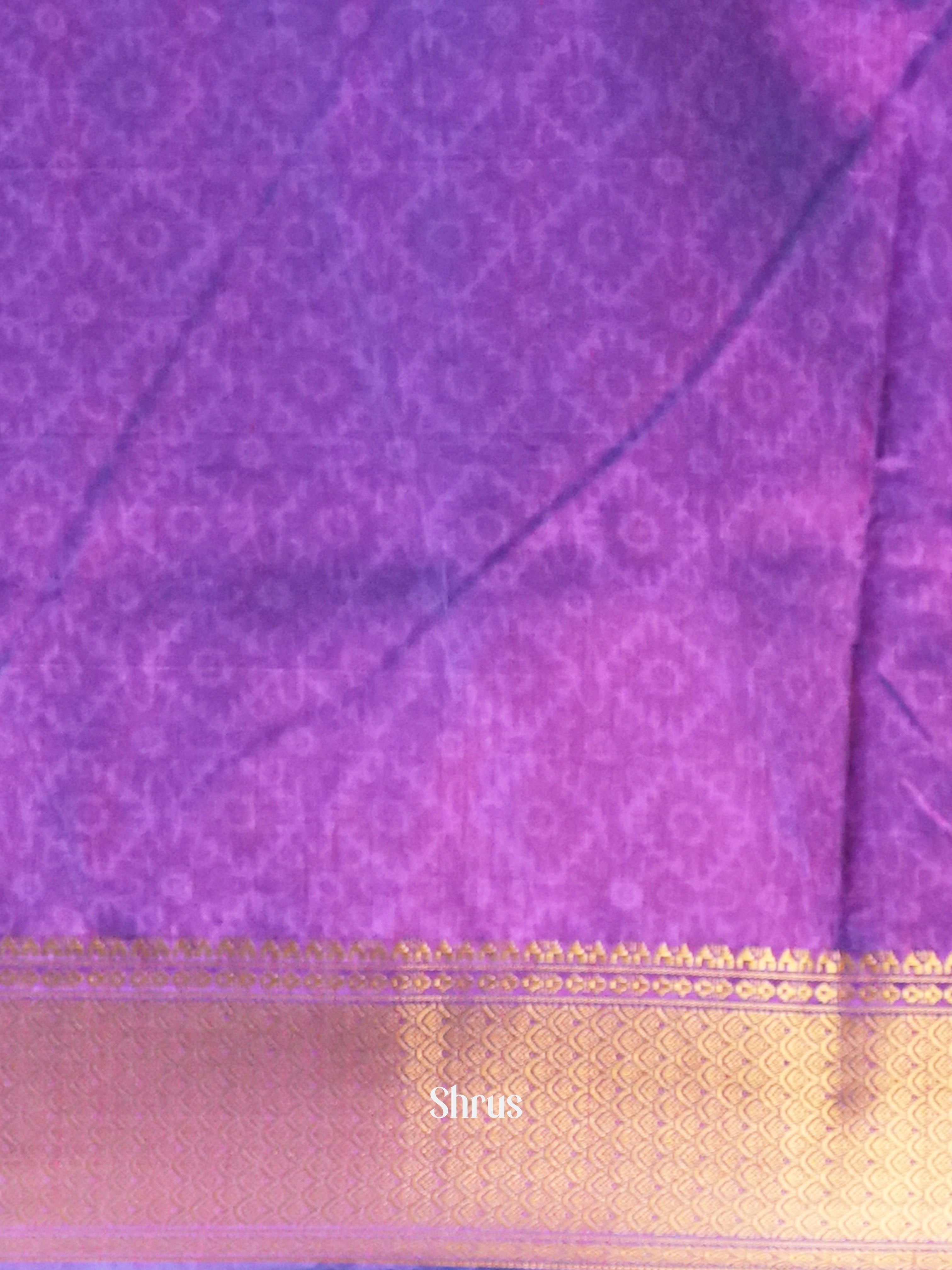 Blue & Purple - Semi Patola Saree - Shop on Shrus.com
