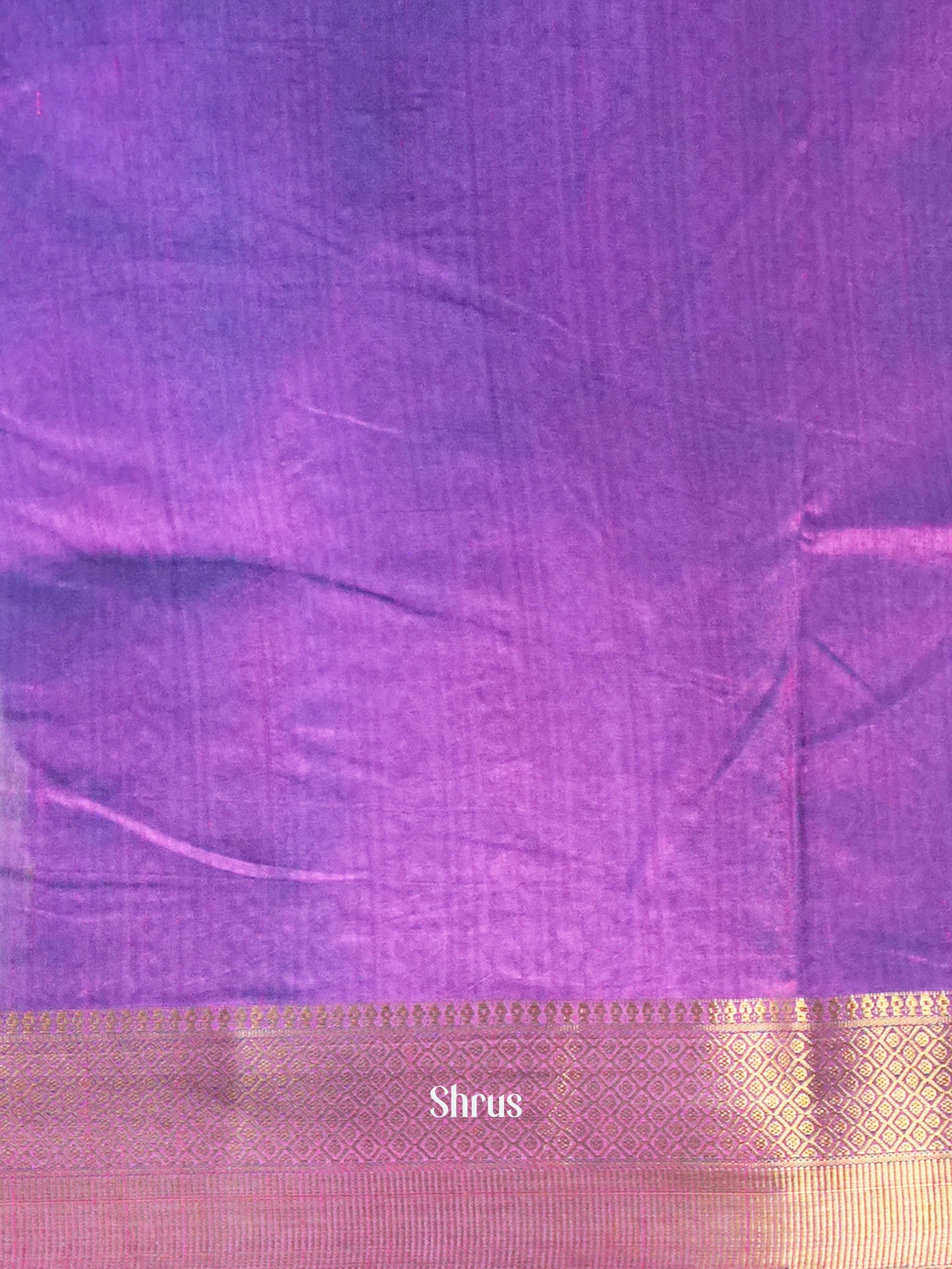Blue & Purple - Semi Patola Saree - Shop on Shrus.com