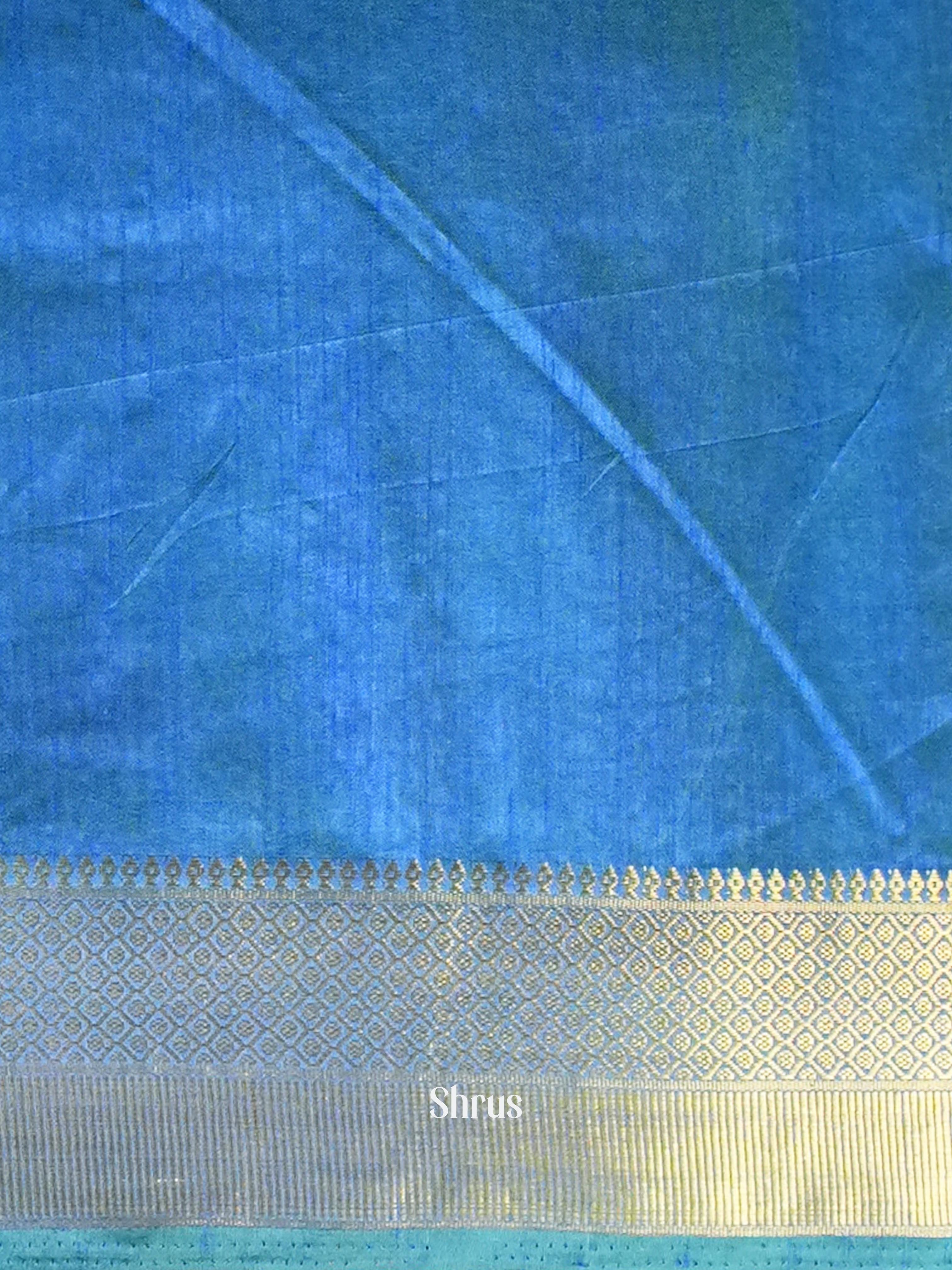 Green & Blue - Semi Patola Saree - Shop on Shrus.com