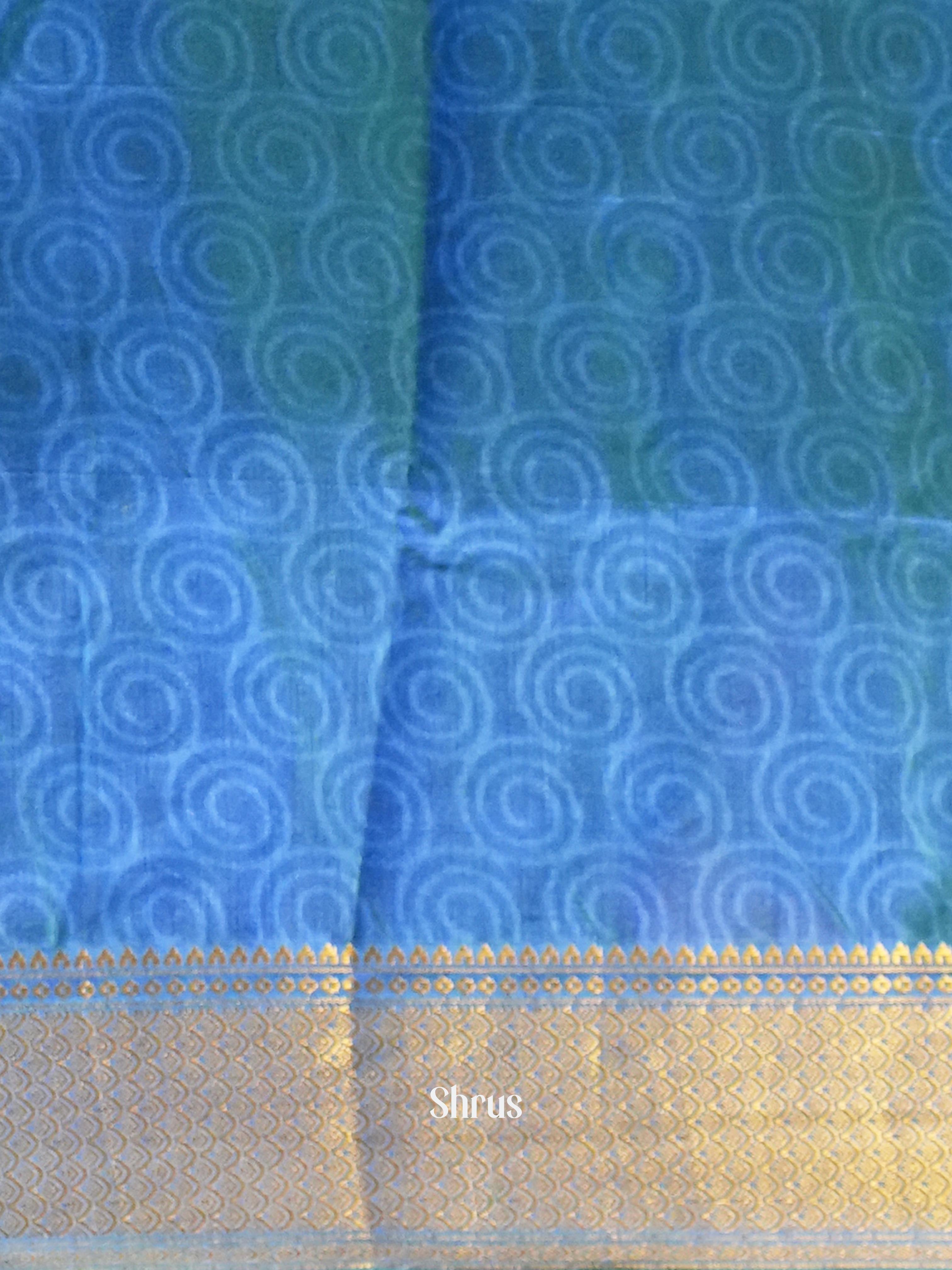 Teal & Blue - Semi Patola Saree - Shop on Shrus.com