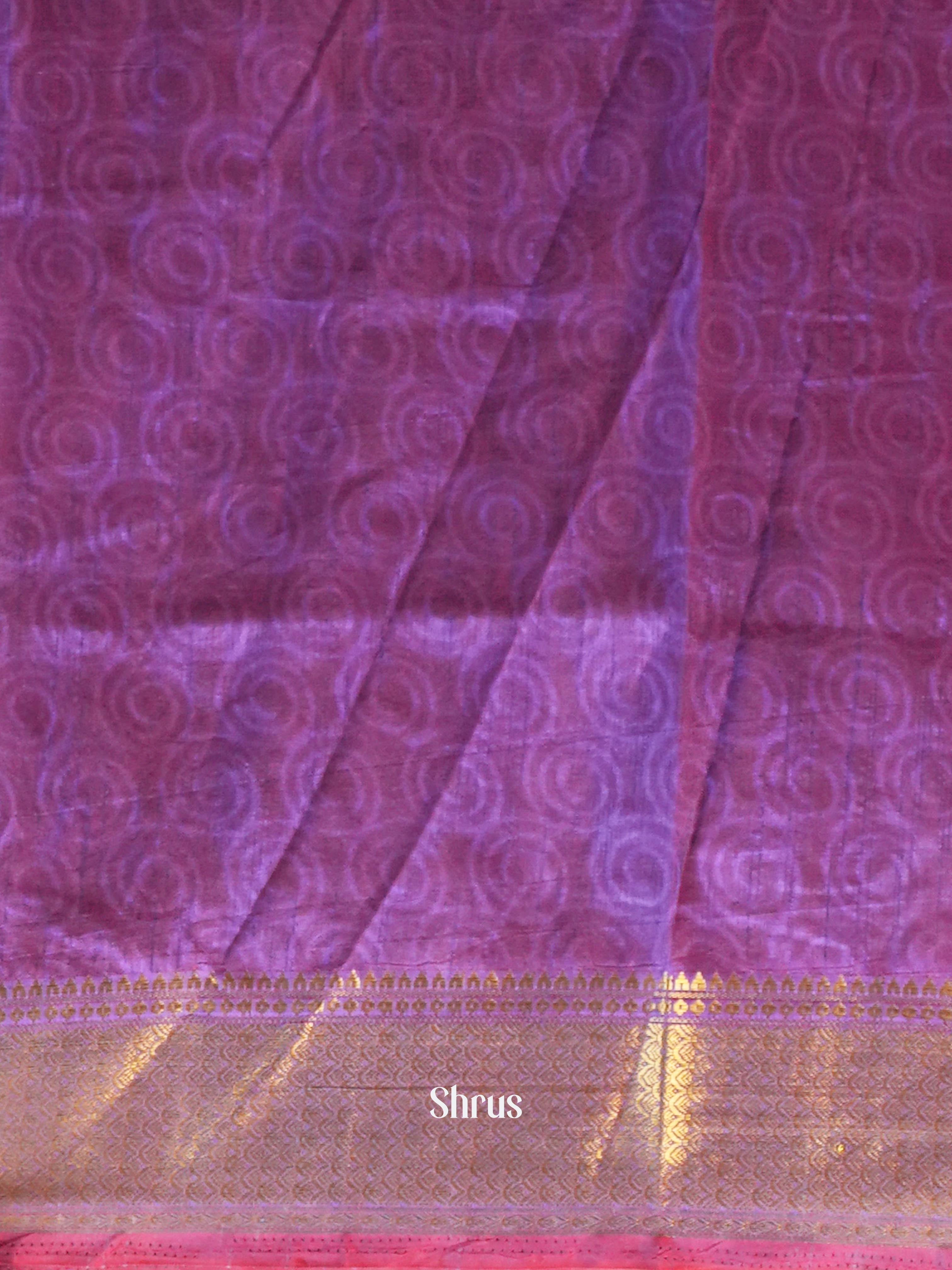 Pink & Purple - Semi Patola Saree - Shop on Shrus.com