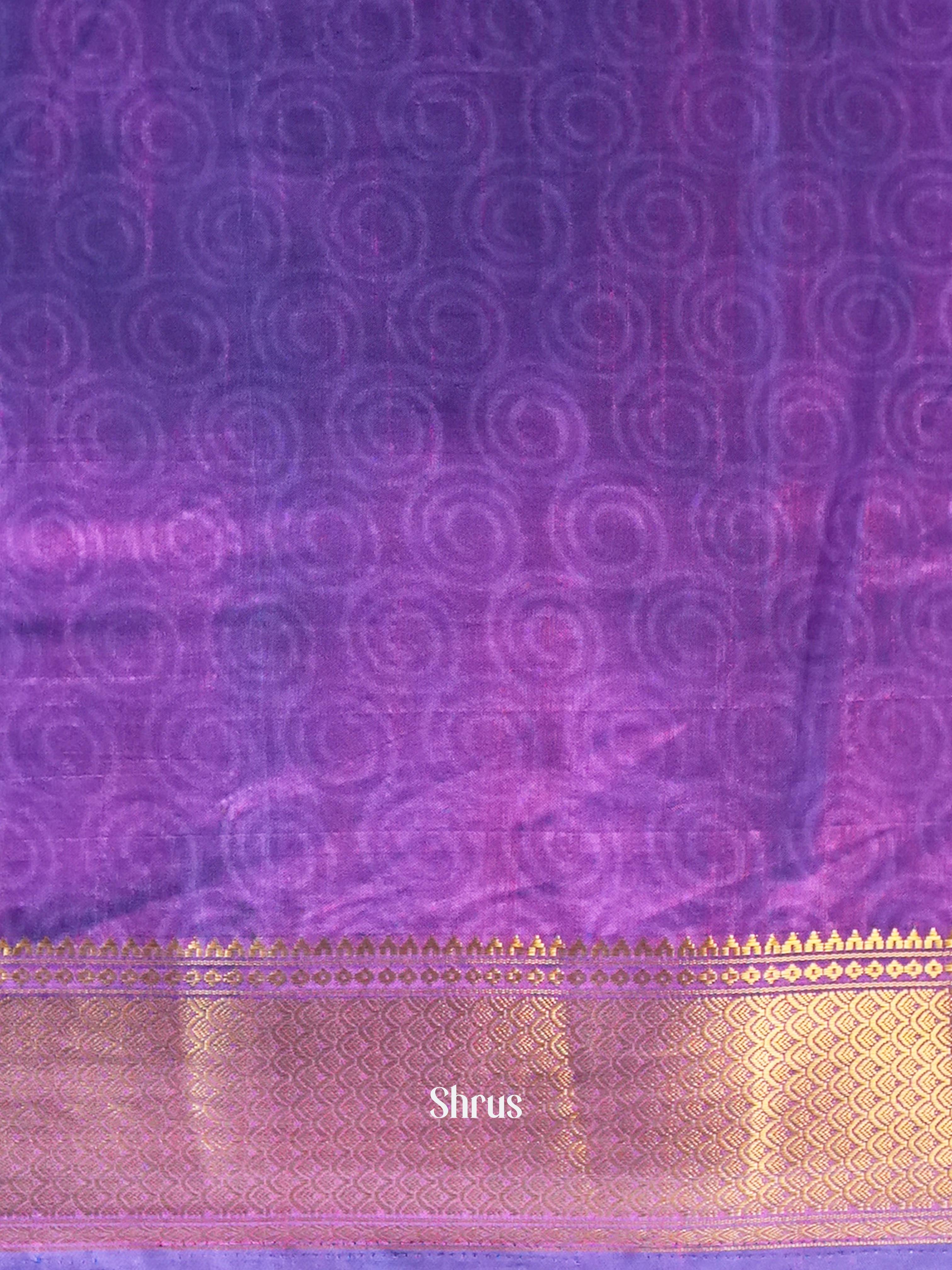 Blue & Purple - Semi Patola Saree - Shop on Shrus.com