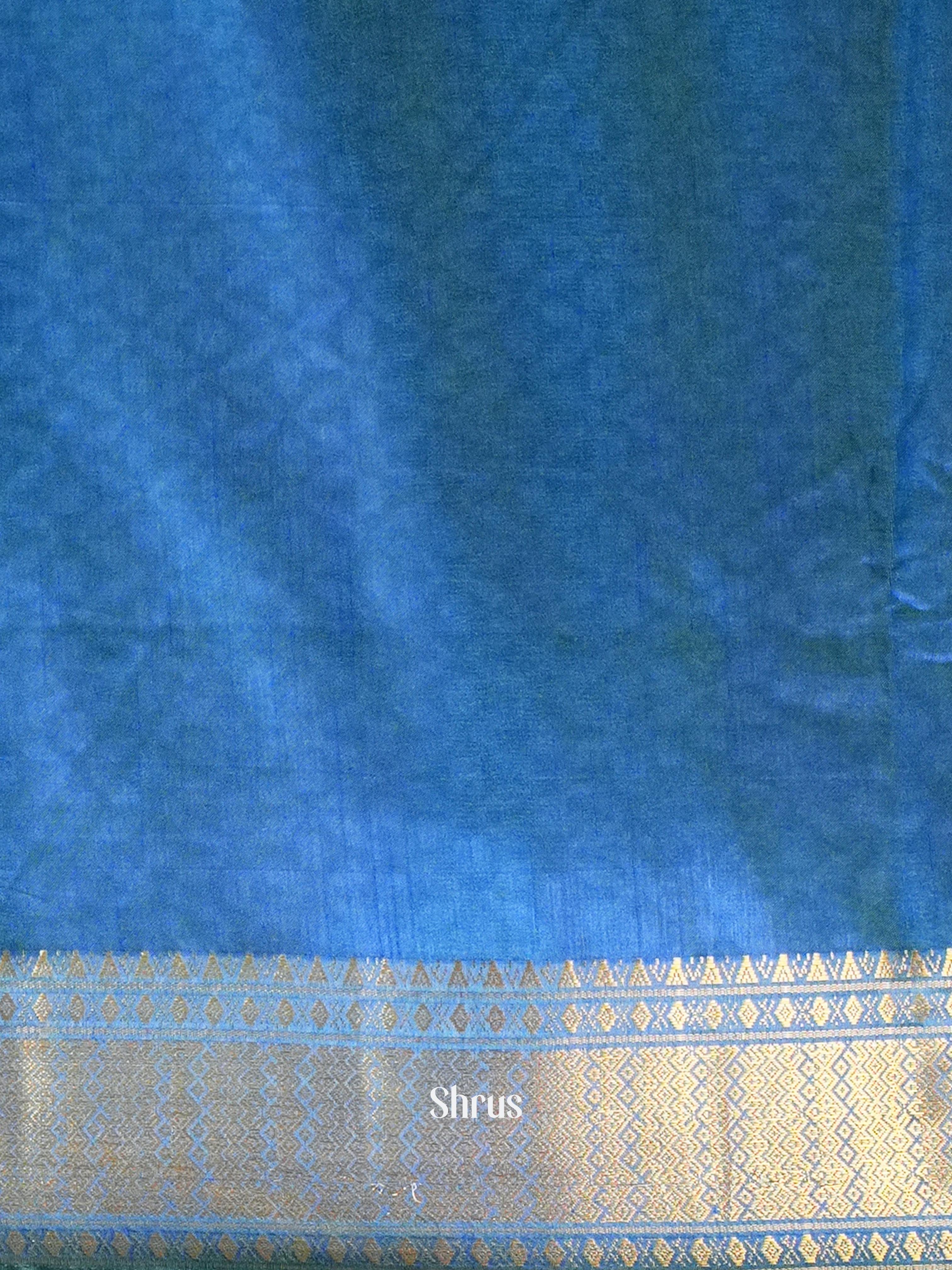 Green & Blue - Semi Patola Saree - Shop on Shrus.com