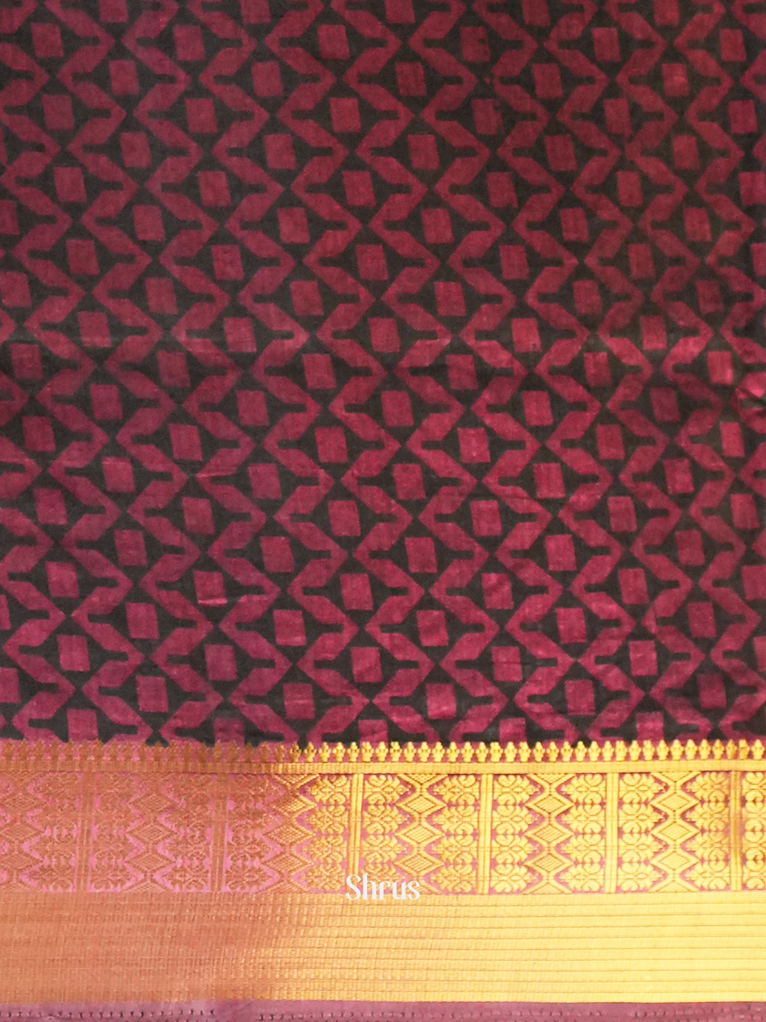 Black & Maroon - Semi Patola Saree - Shop on Shrus.com