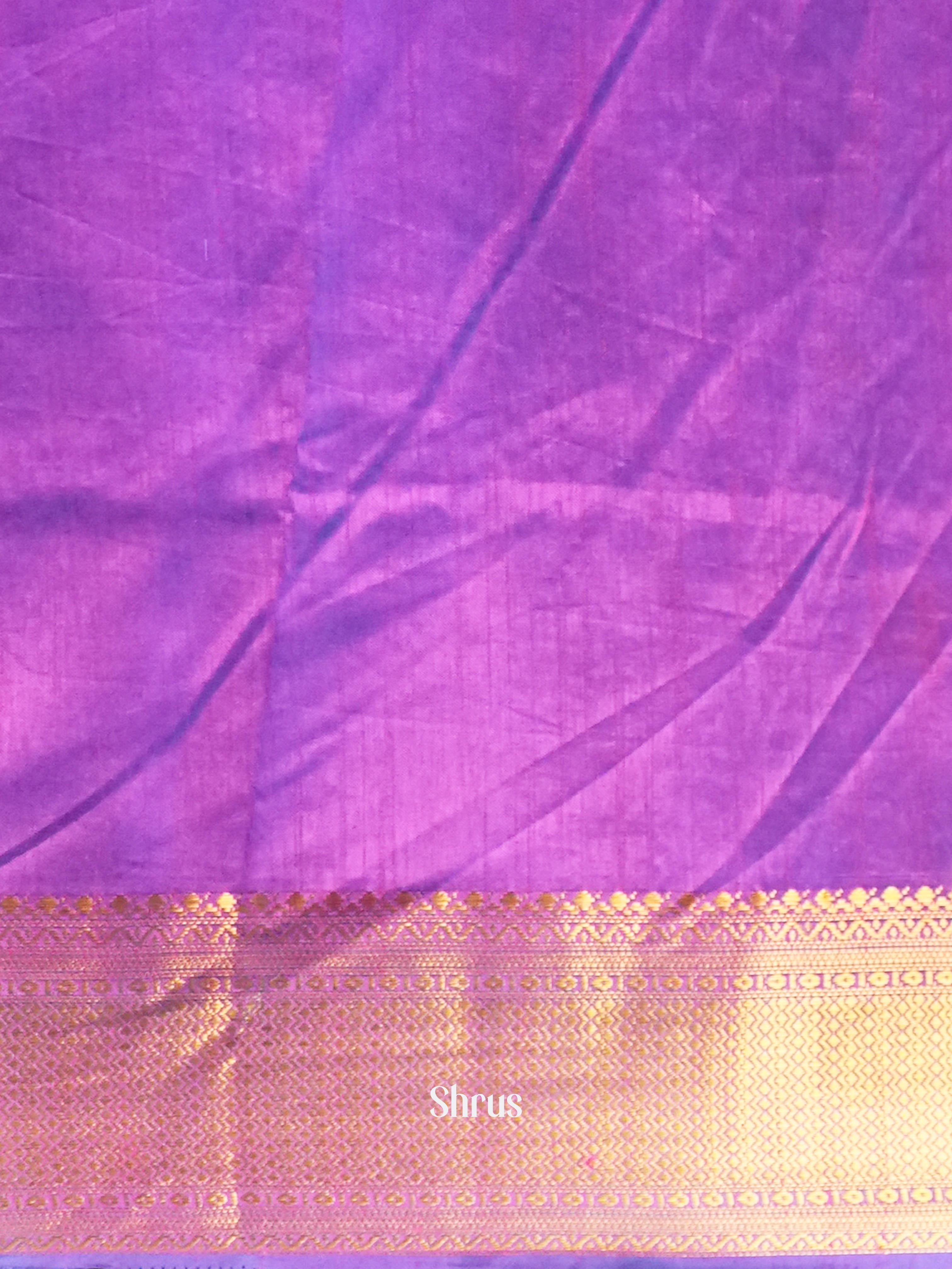 Blue & Purple - Semi Patola Saree - Shop on Shrus.com