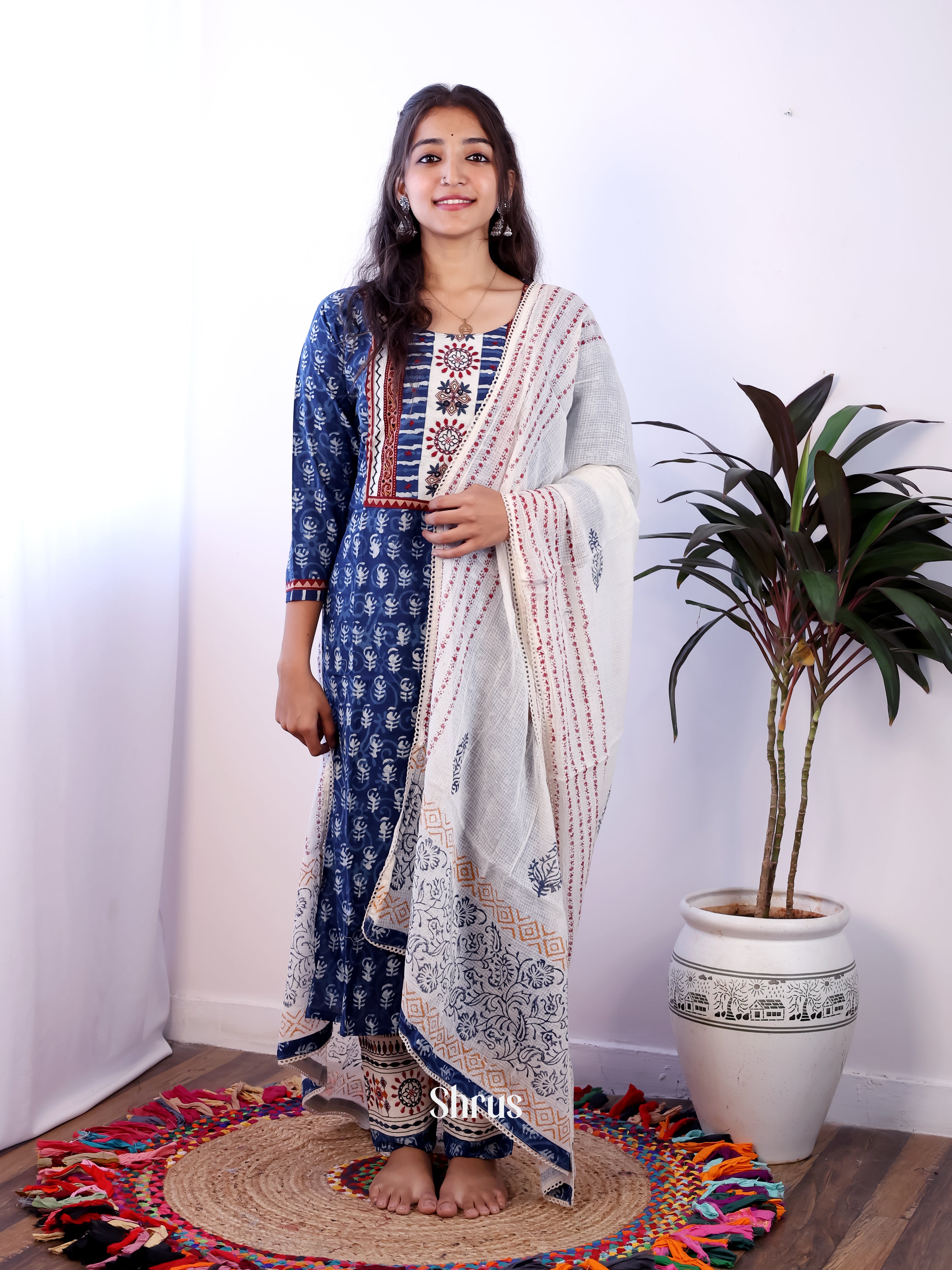 Blue & Cream - Readymade Suits - Shop on Shrus.com