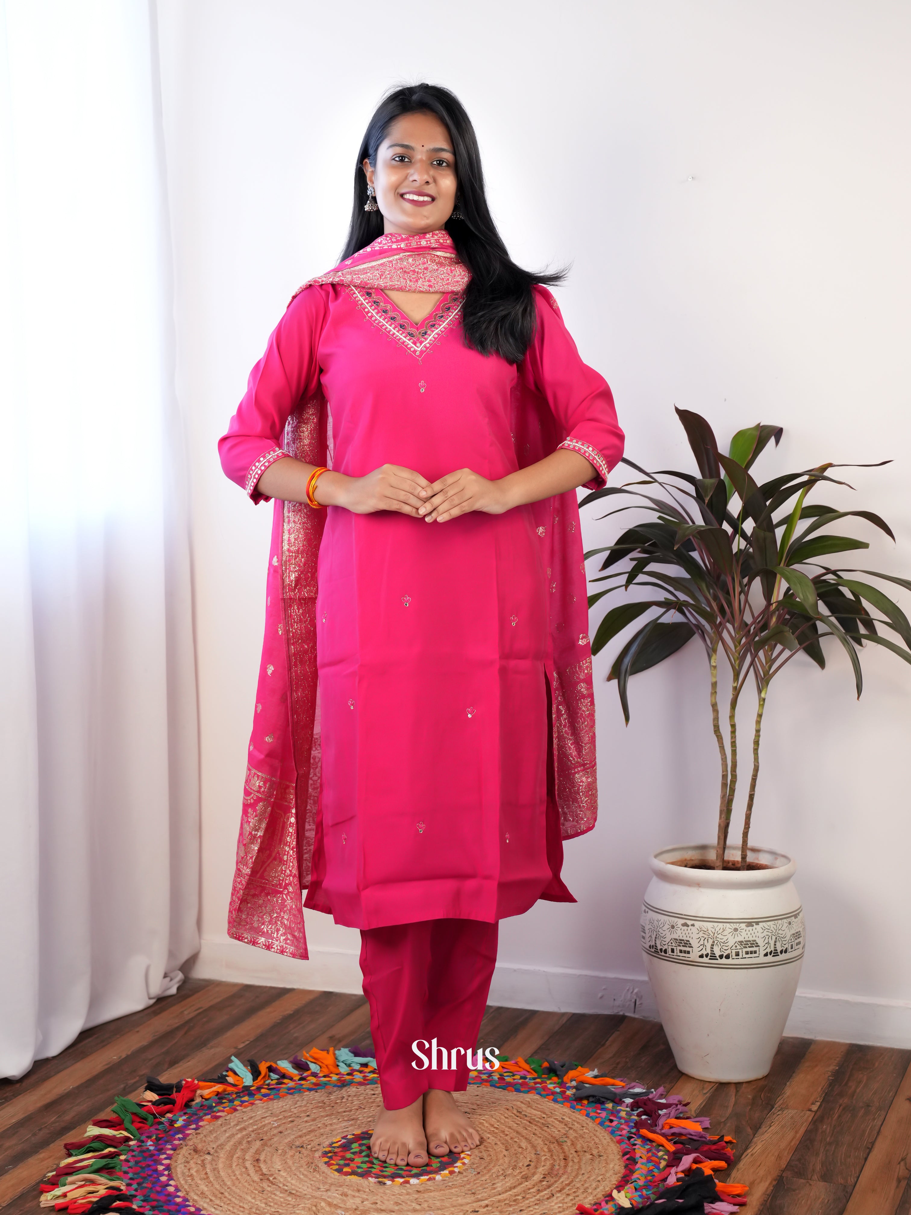 Pink -3pc Readymade Suits - Shop on Shrus.com