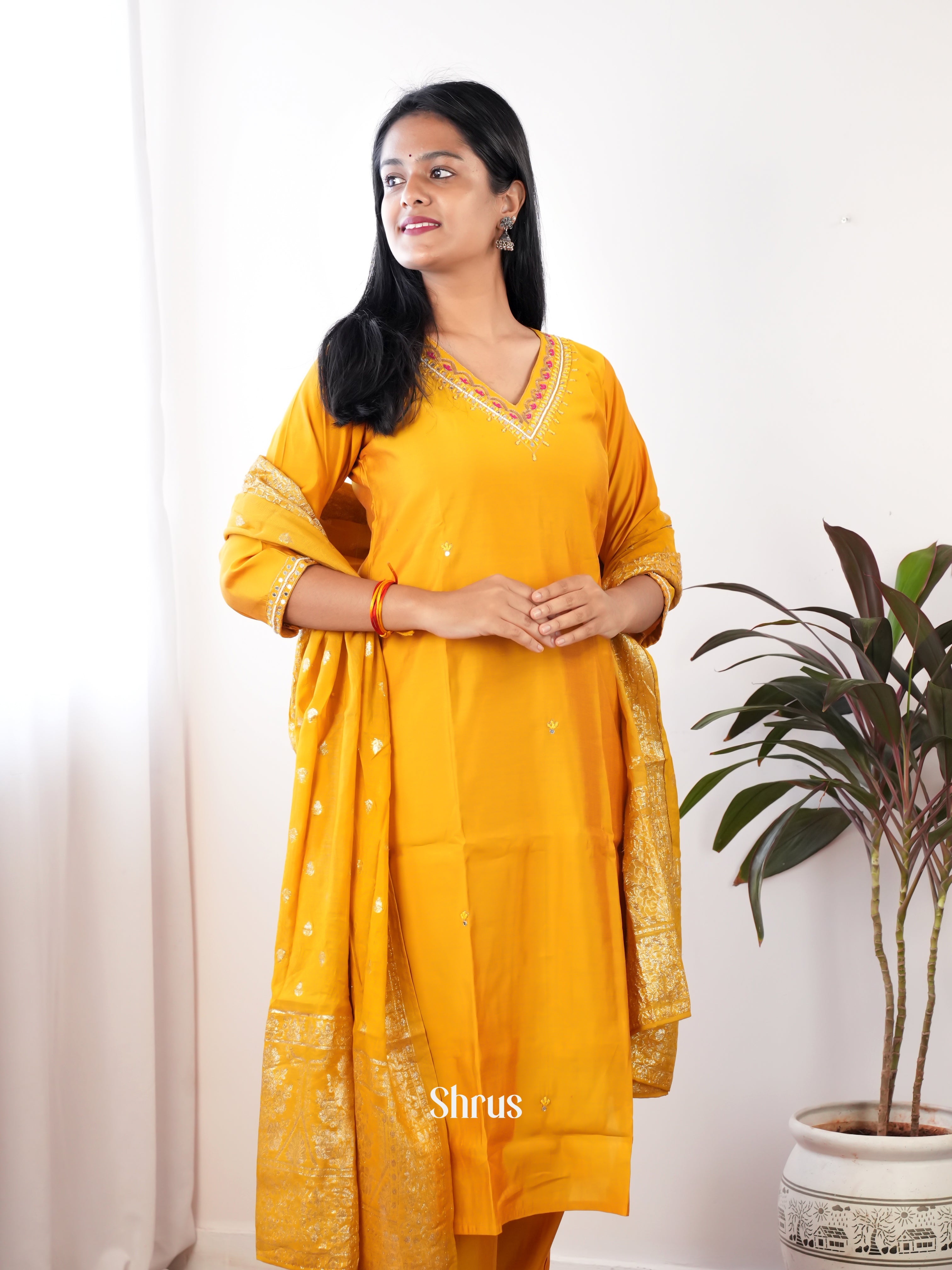 Mustard - festive wear 3pc Readymade Suits - Shop on Shrus.com