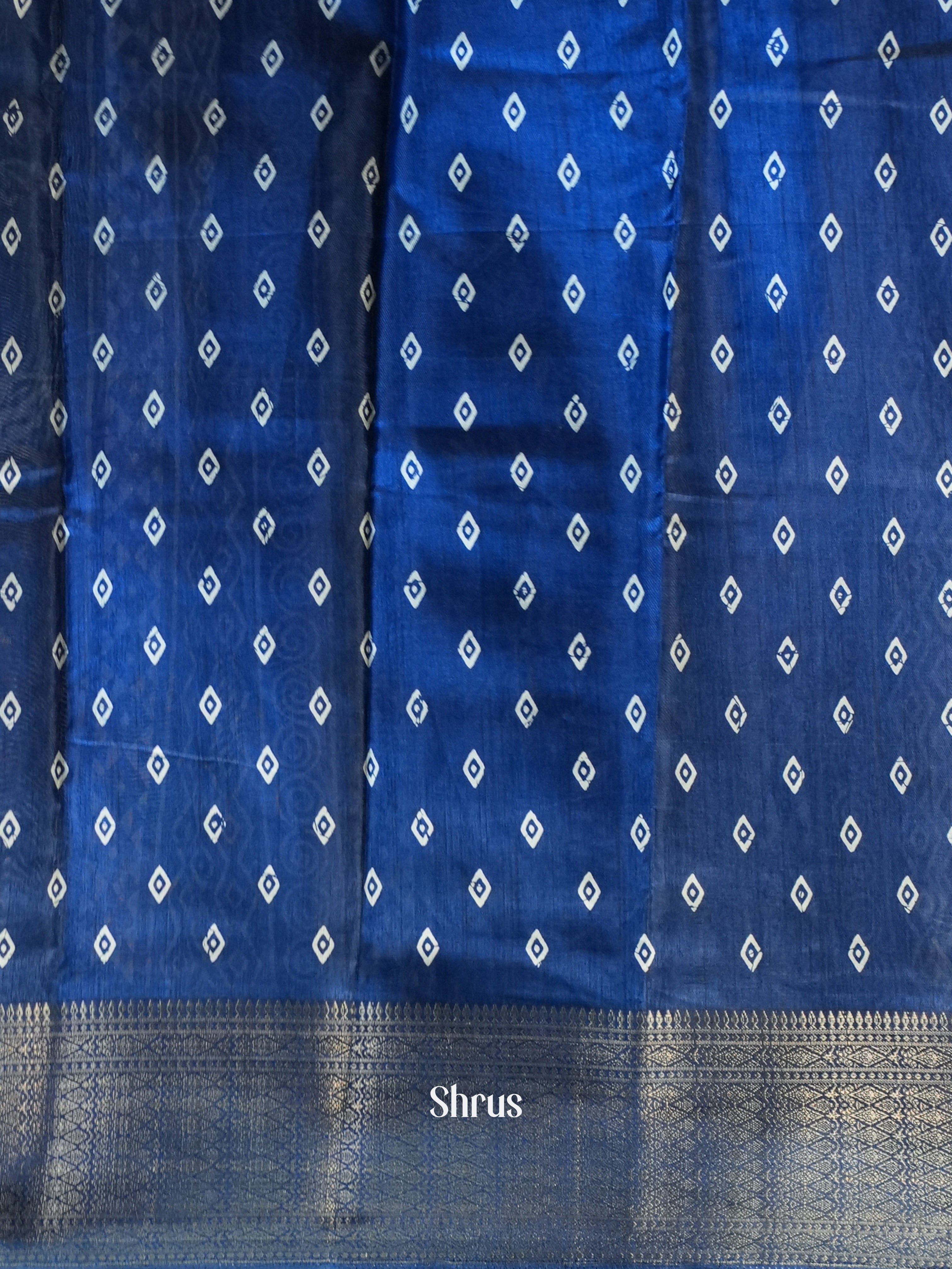 Blue - Semi Crepe Saree - Shop on Shrus.com