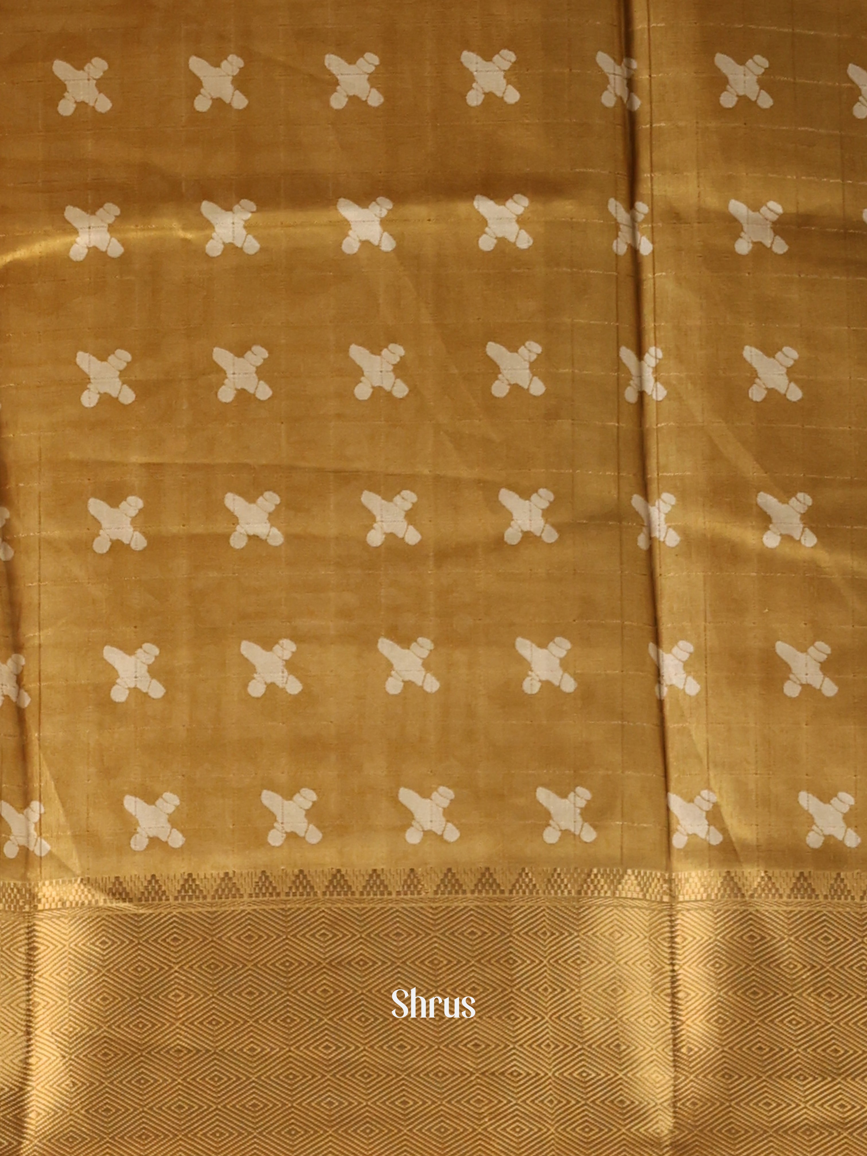 Mustard - Semi Crepe Saree - Shop on Shrus.com