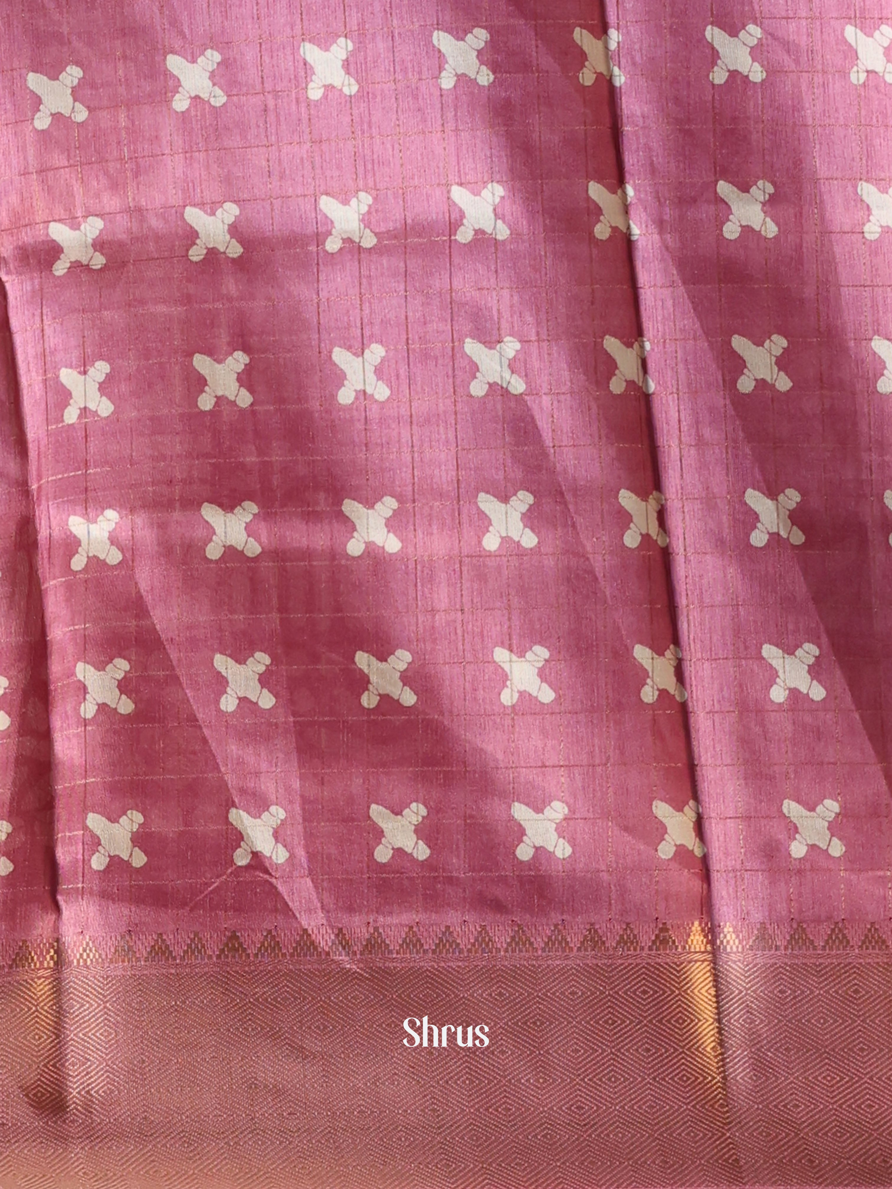 Onion Pink - Semi Crepe Saree - Shop on Shrus.com