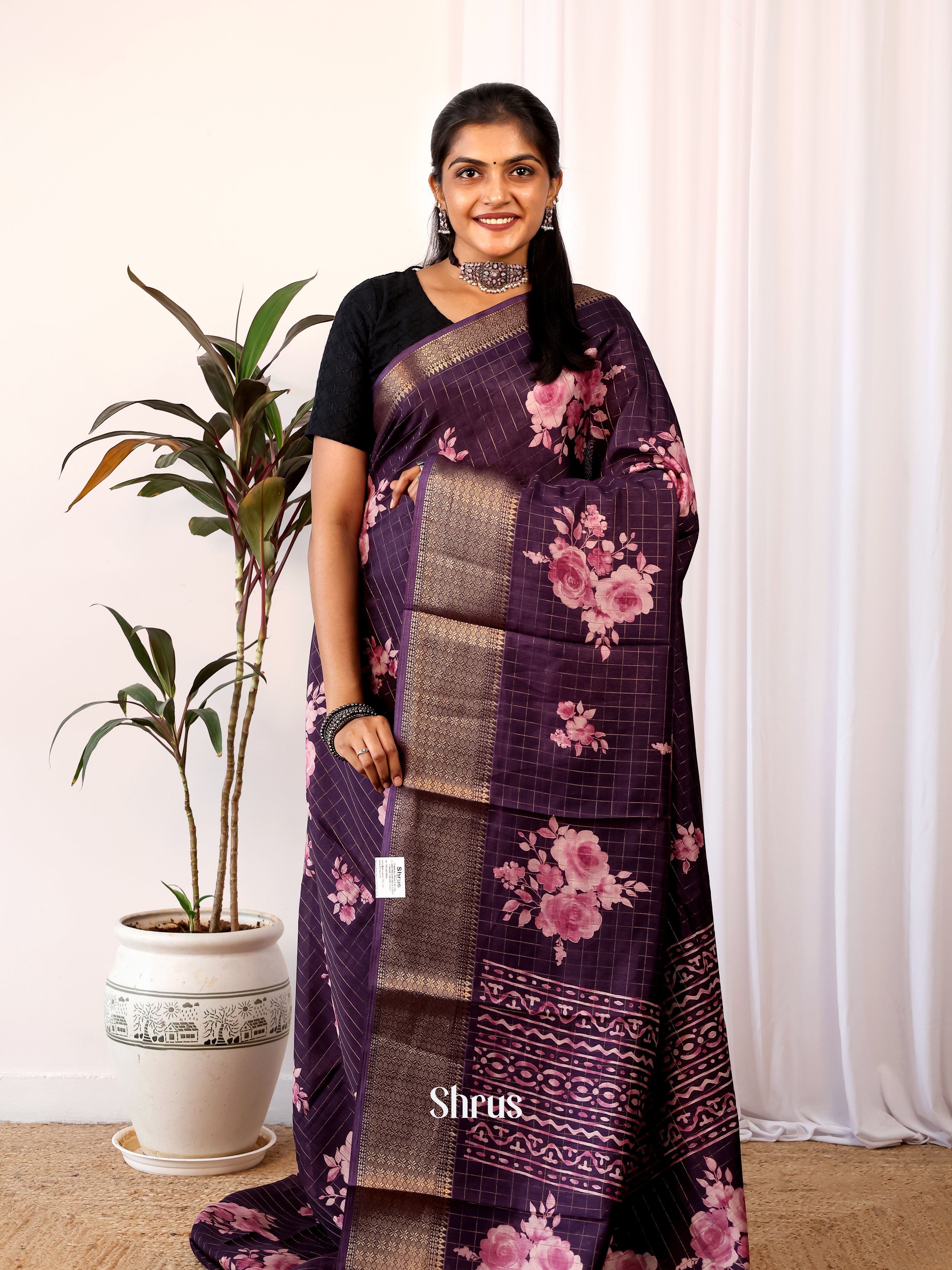CIS20246 - Semi Crepe Saree - Shop on Shrus.com