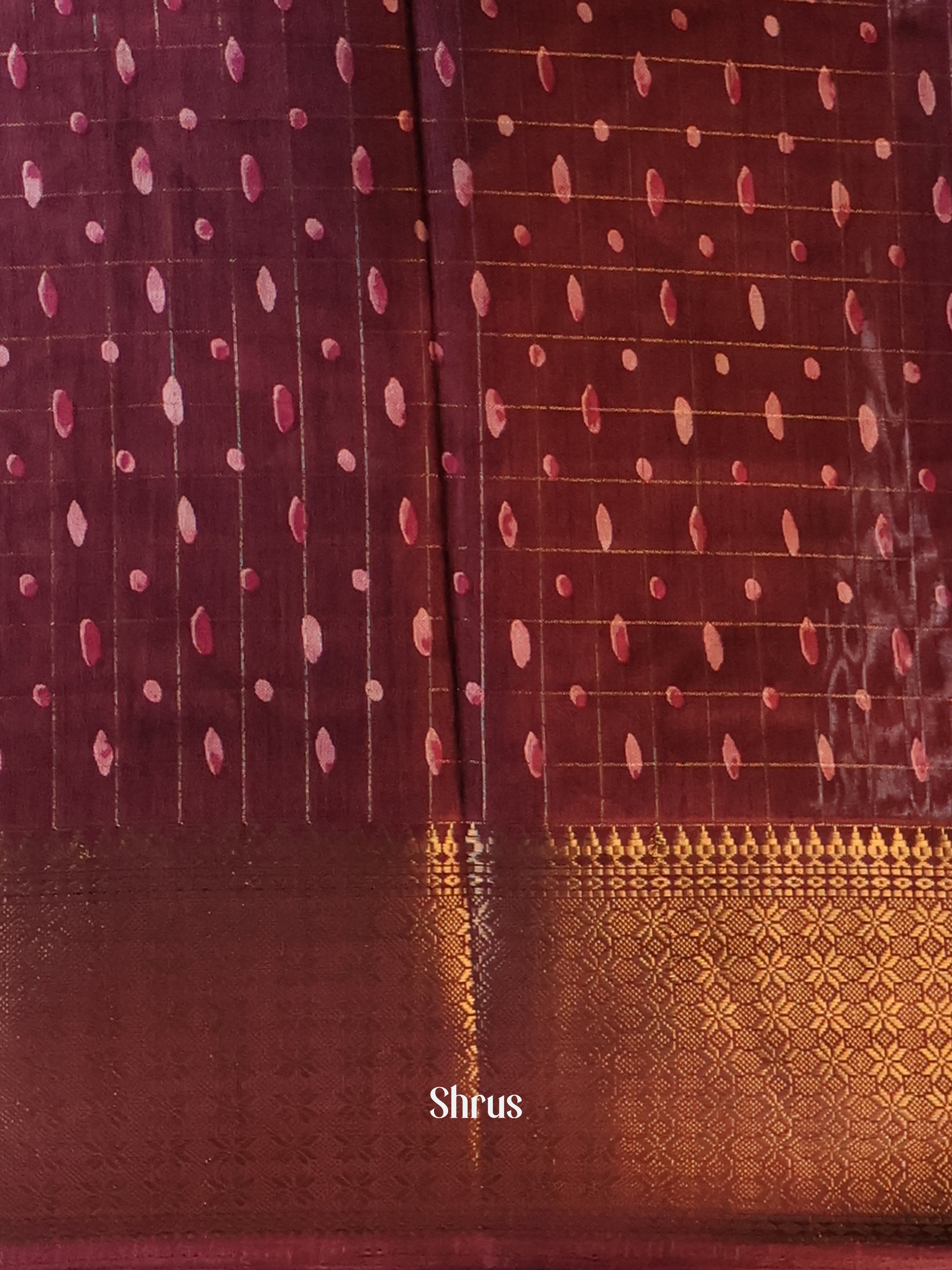 Maroon - Semi Crepe Saree - Shop on Shrus.com