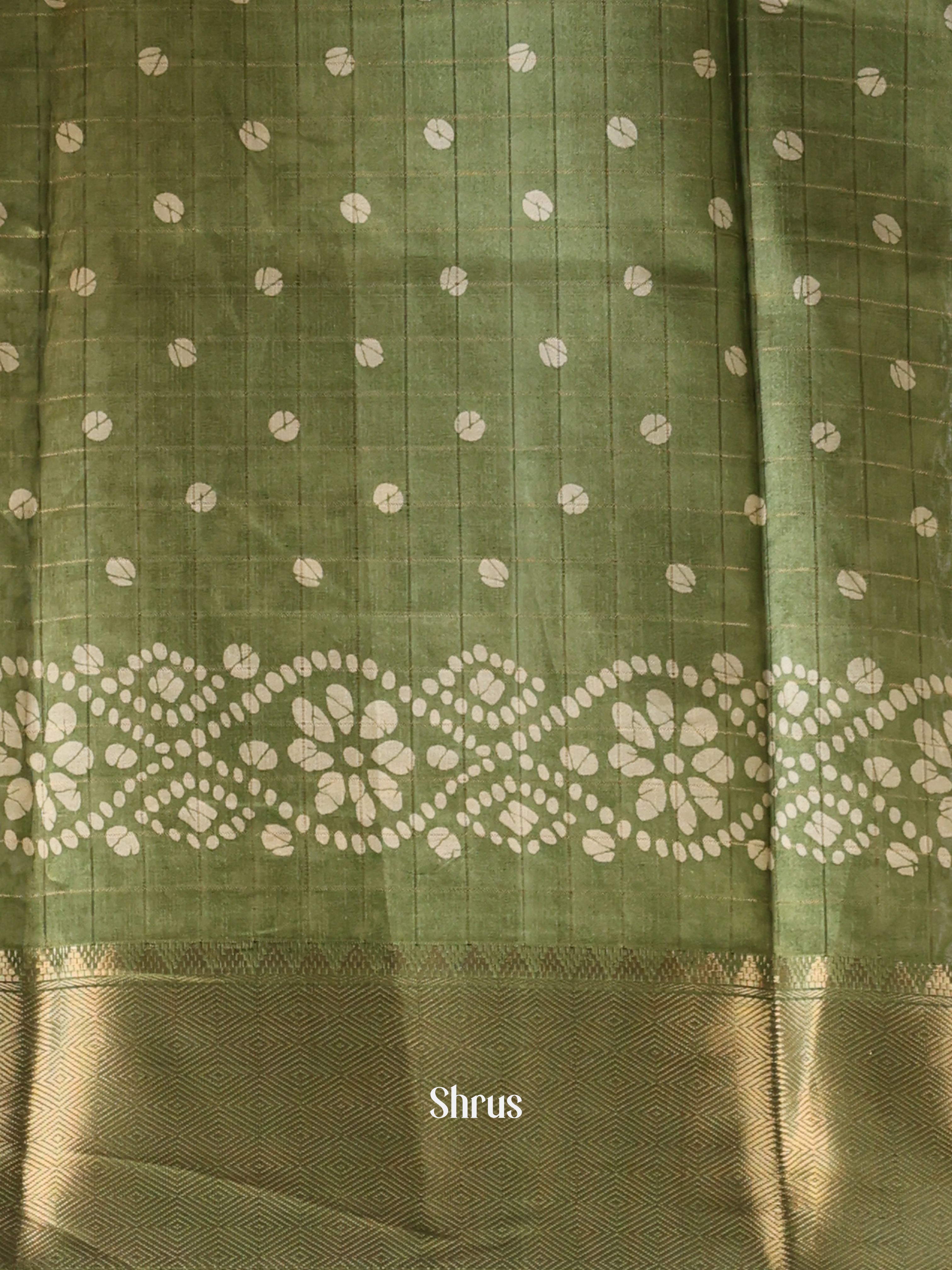 green - Semi Crepe Saree - Shop on Shrus.com