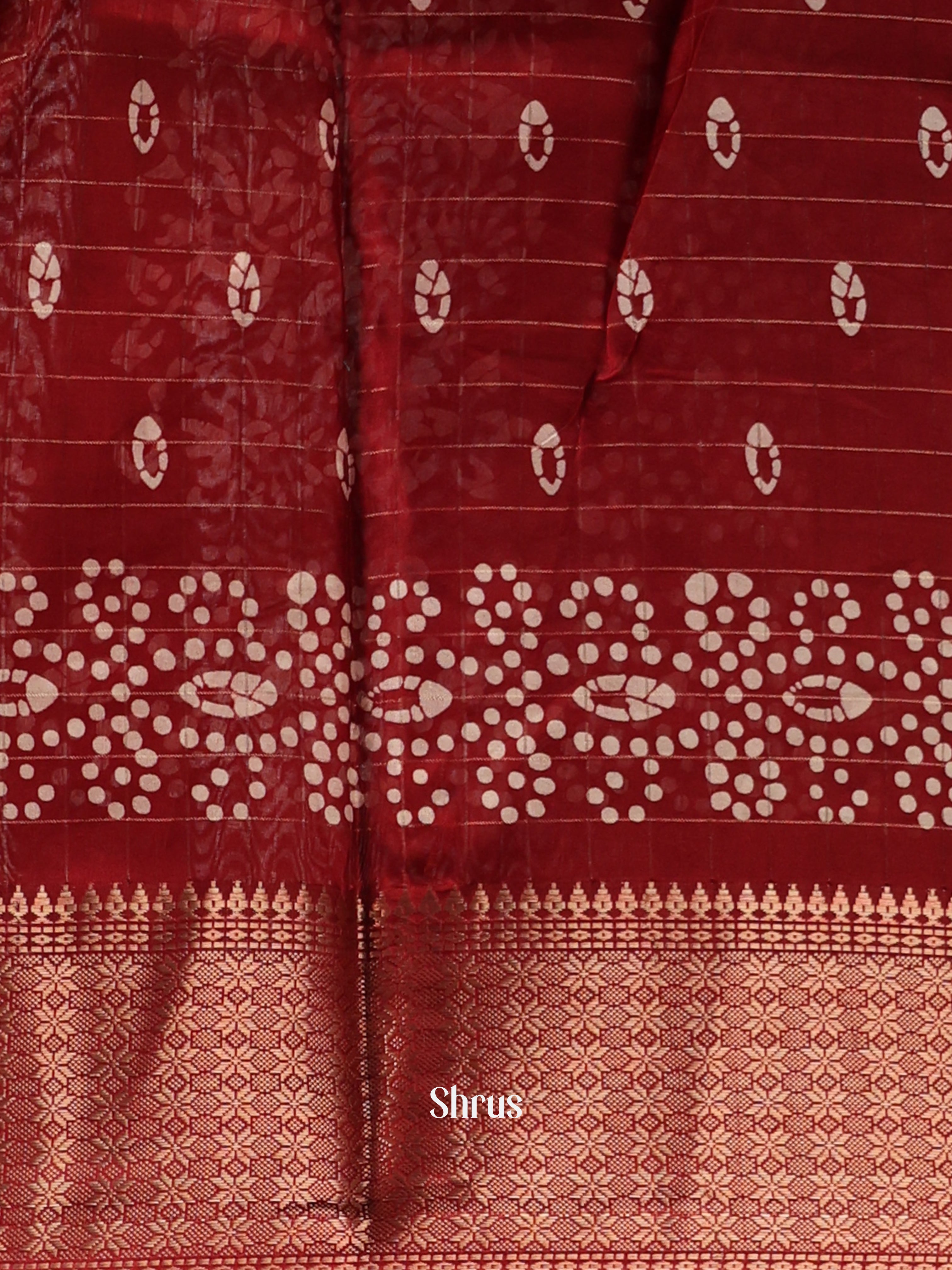 Red - Semi Crepe Saree - Shop on Shrus.com
