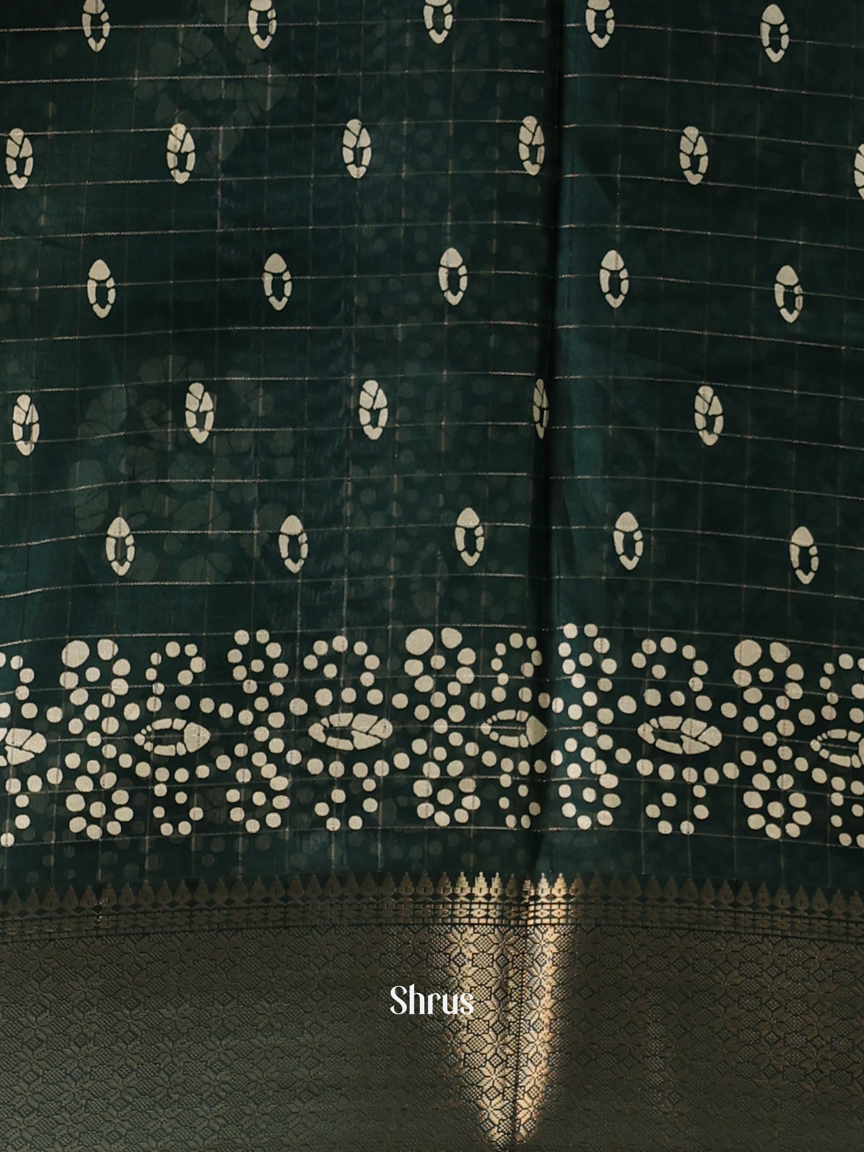 Green - Semi Crepe Saree - Shop on Shrus.com