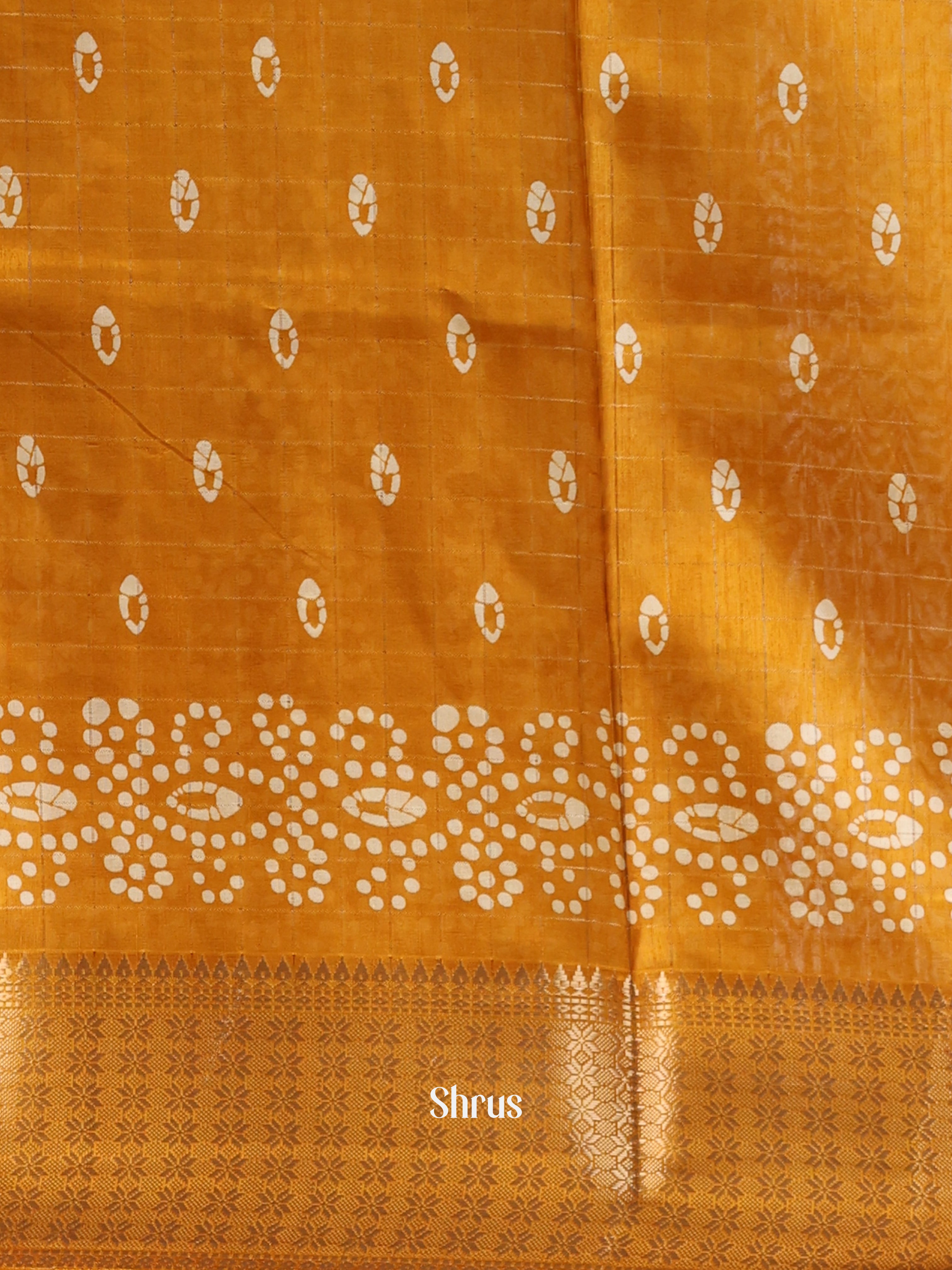 Mustard - Semi Crepe Saree - Shop on Shrus.com