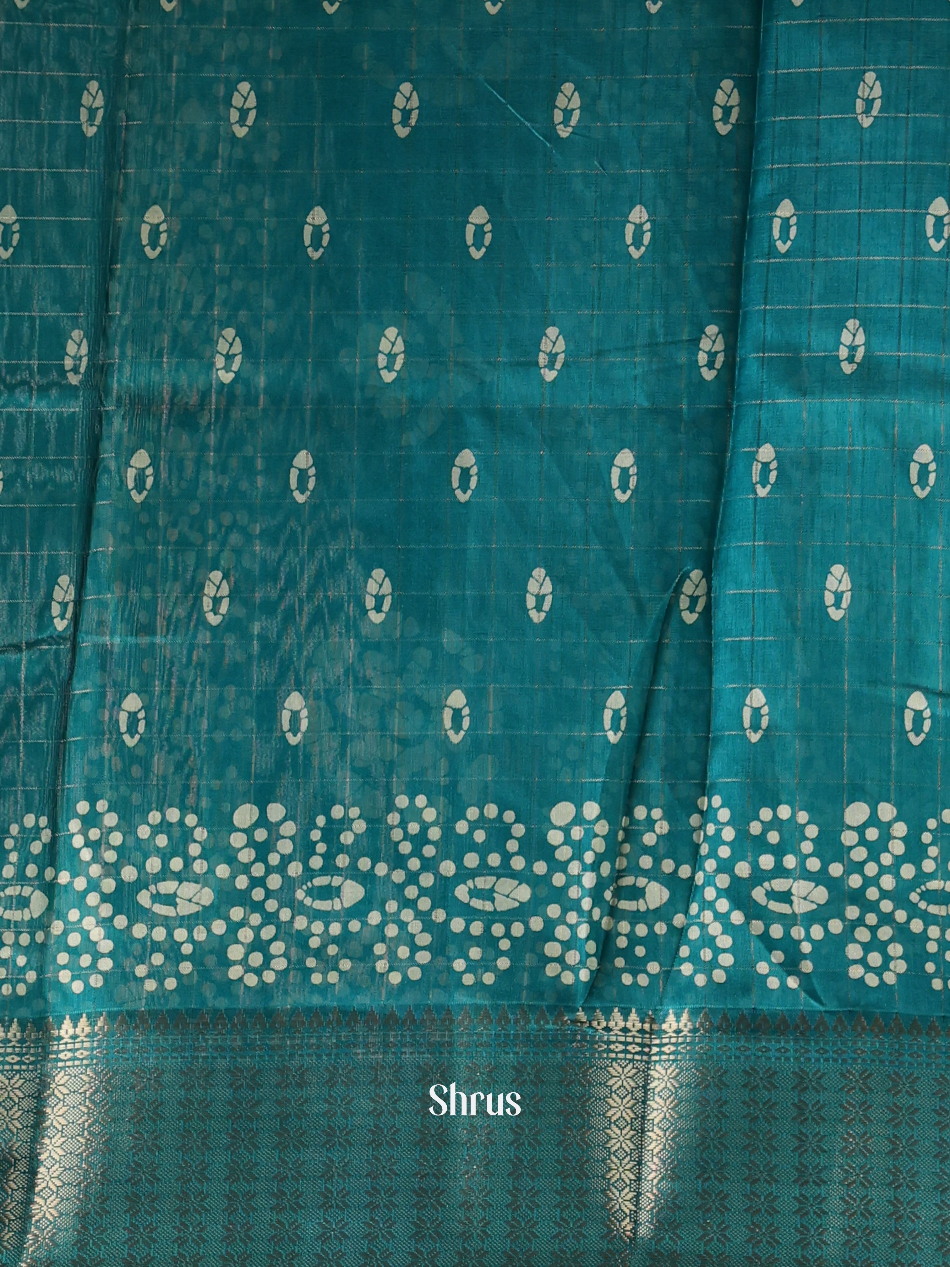 Green - Semi Crepe Saree - Shop on Shrus.com